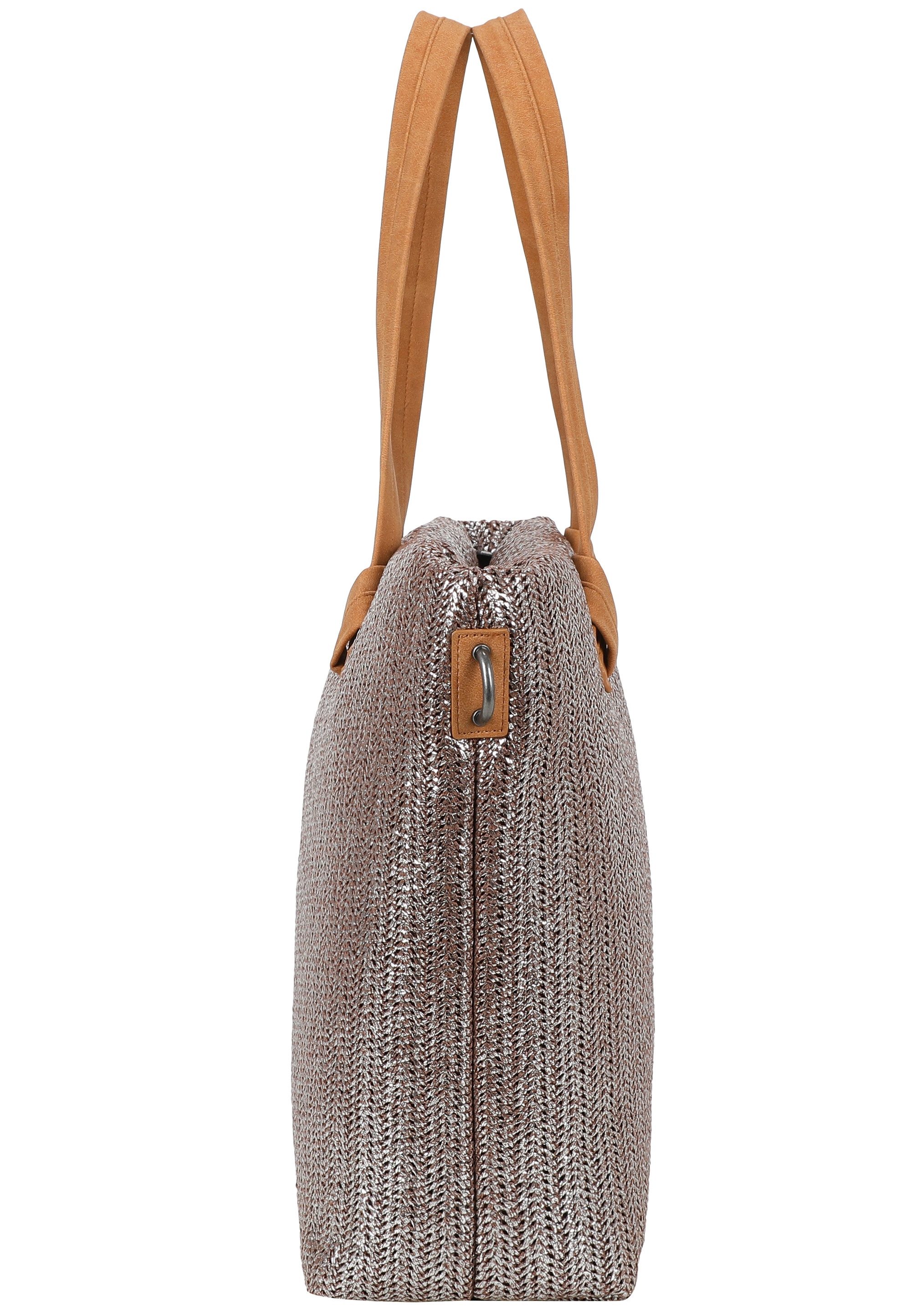 Fritzi aus Preußen Henkeltasche Cloud Shopper Big Limited Painted Straw, im coolen Look mit metallischem Finish