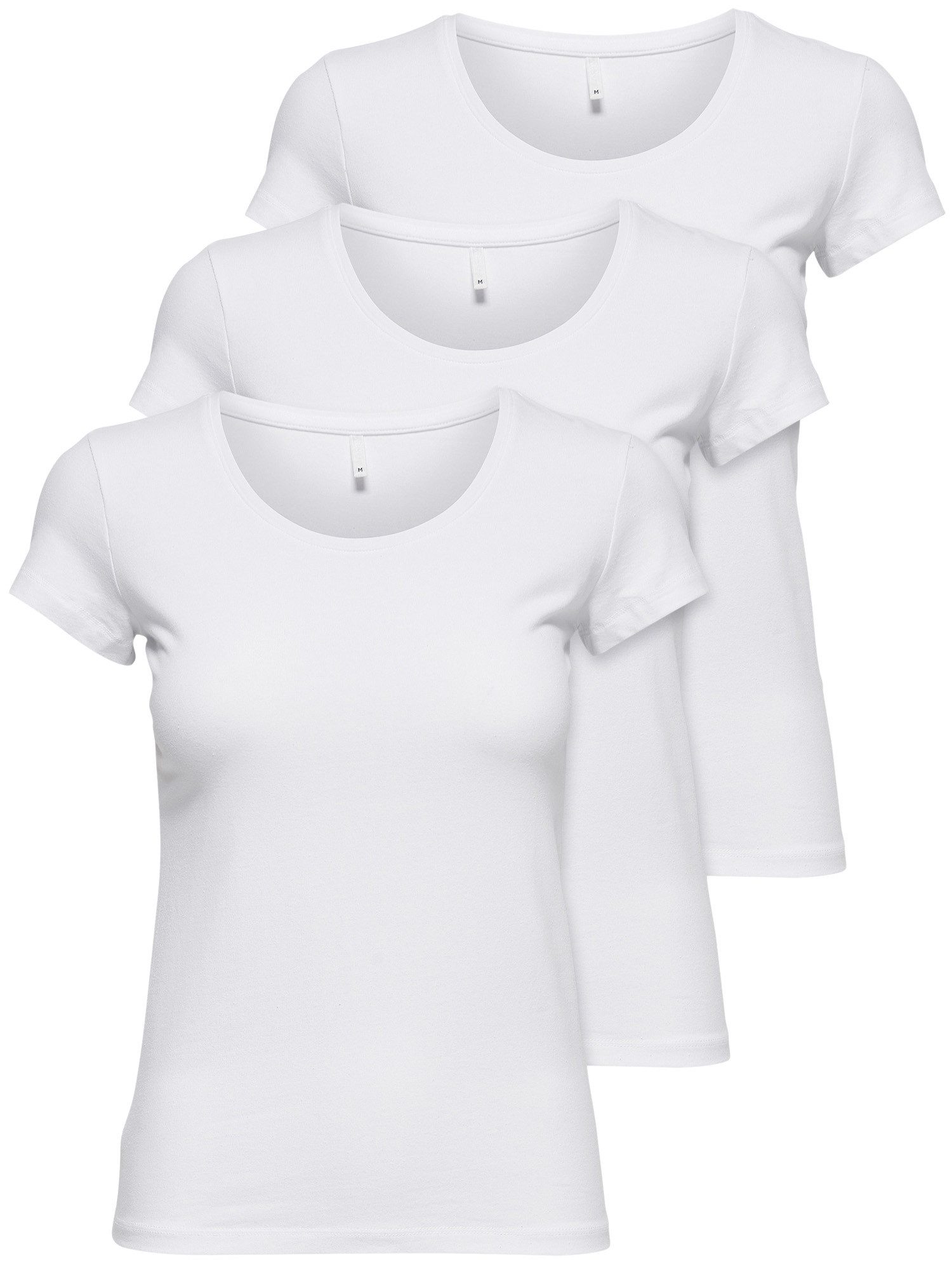 ONLY T-Shirt ONLLIVE LOVE NEW (3-tlg., 3er Pack) Figur betont, elastische Baumwollqualität