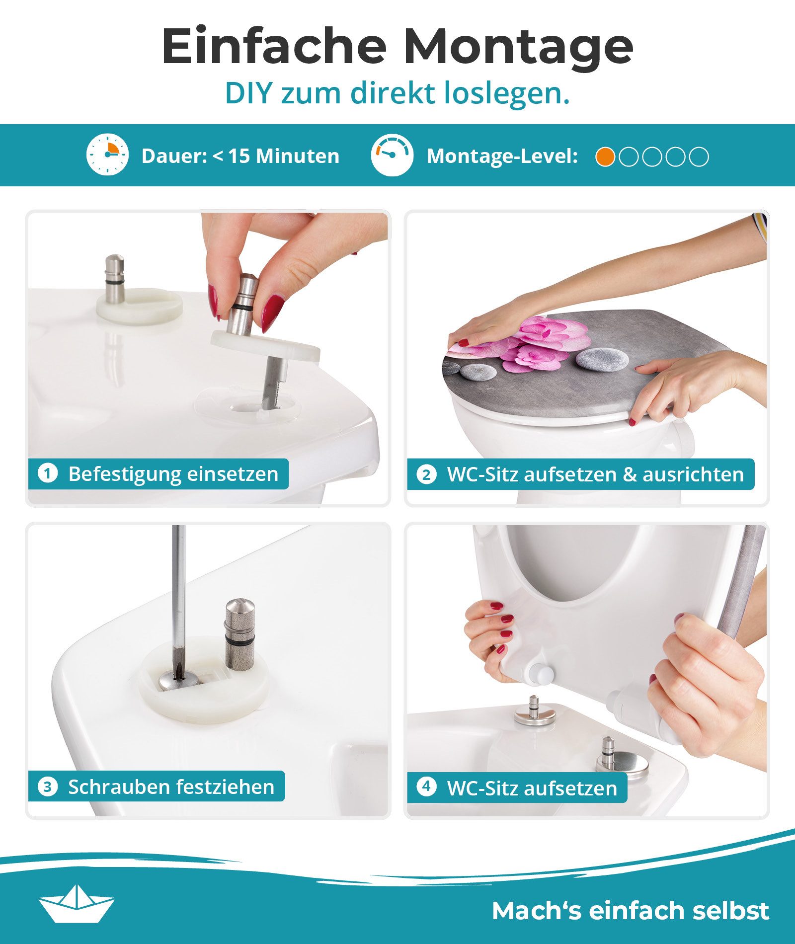 Calmwaters WC-Sitz Motiv Original, Motiv Orchidee, günstig online kaufen