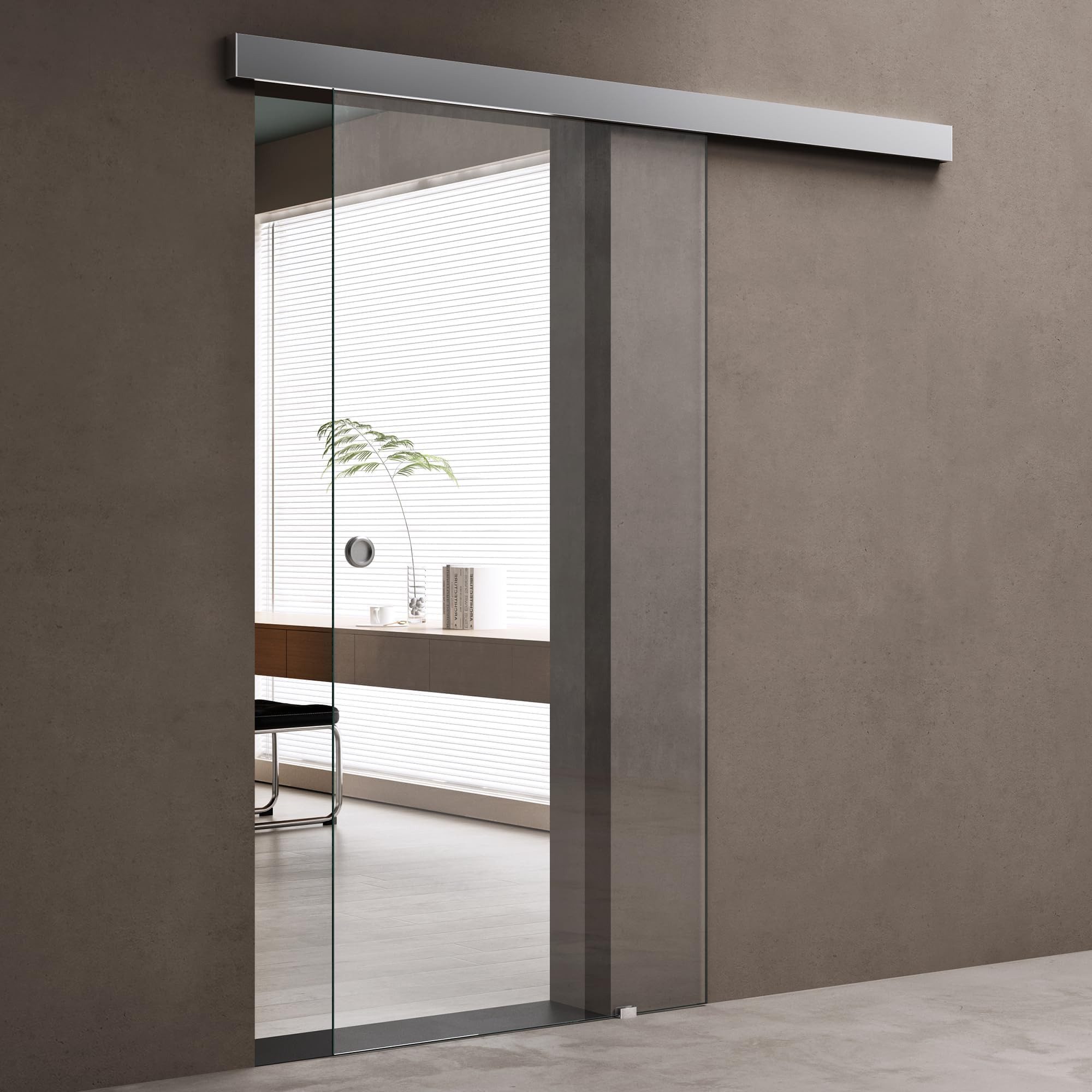 doporro Glasschiebetür komplettset Zimmertür glas H:2050mm günstig online kaufen