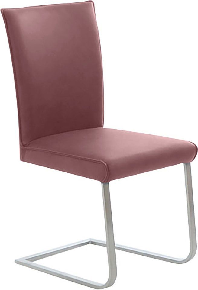 Edelstahl, Komfort Wohnen Freischwinger Gestell K+W III, & Santos hochwertiger Sitzkomfort mit Sattlernaht, aus