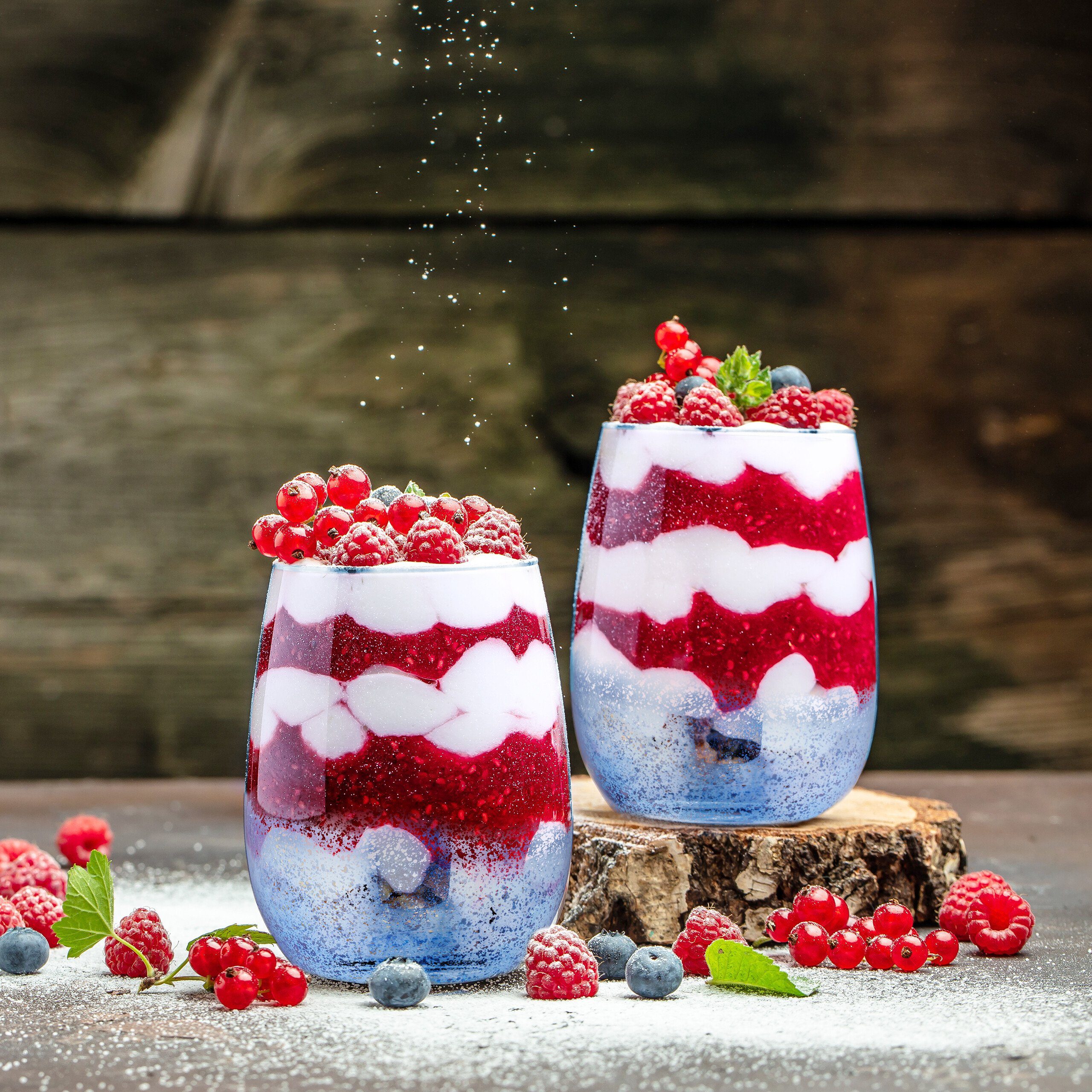 relaxdays Weinglas Weingläser ohne Stiel 2er Set blau, Glas