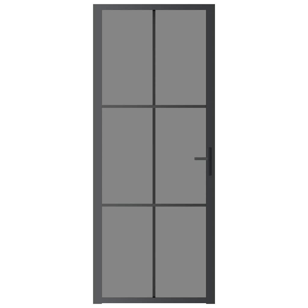Thumbnail - vidaXL Haustür Innentür 83x201,5 cm Schwarz ESG-Glas und Aluminium (1-St)