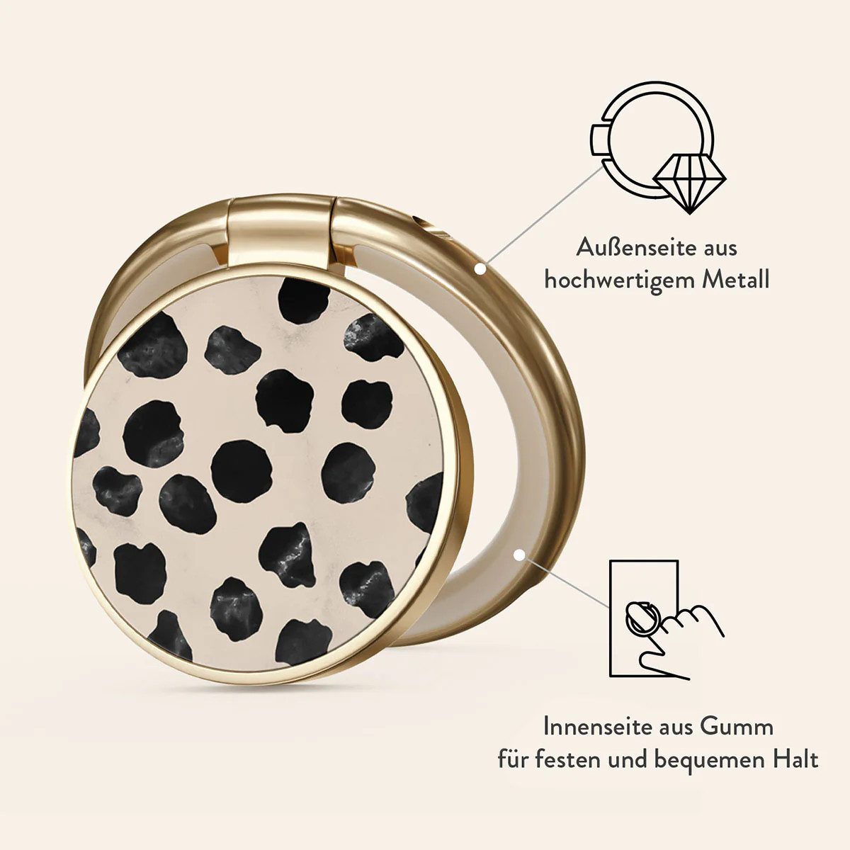 BURGA Popsockets Almond Latte Ring Holder gold