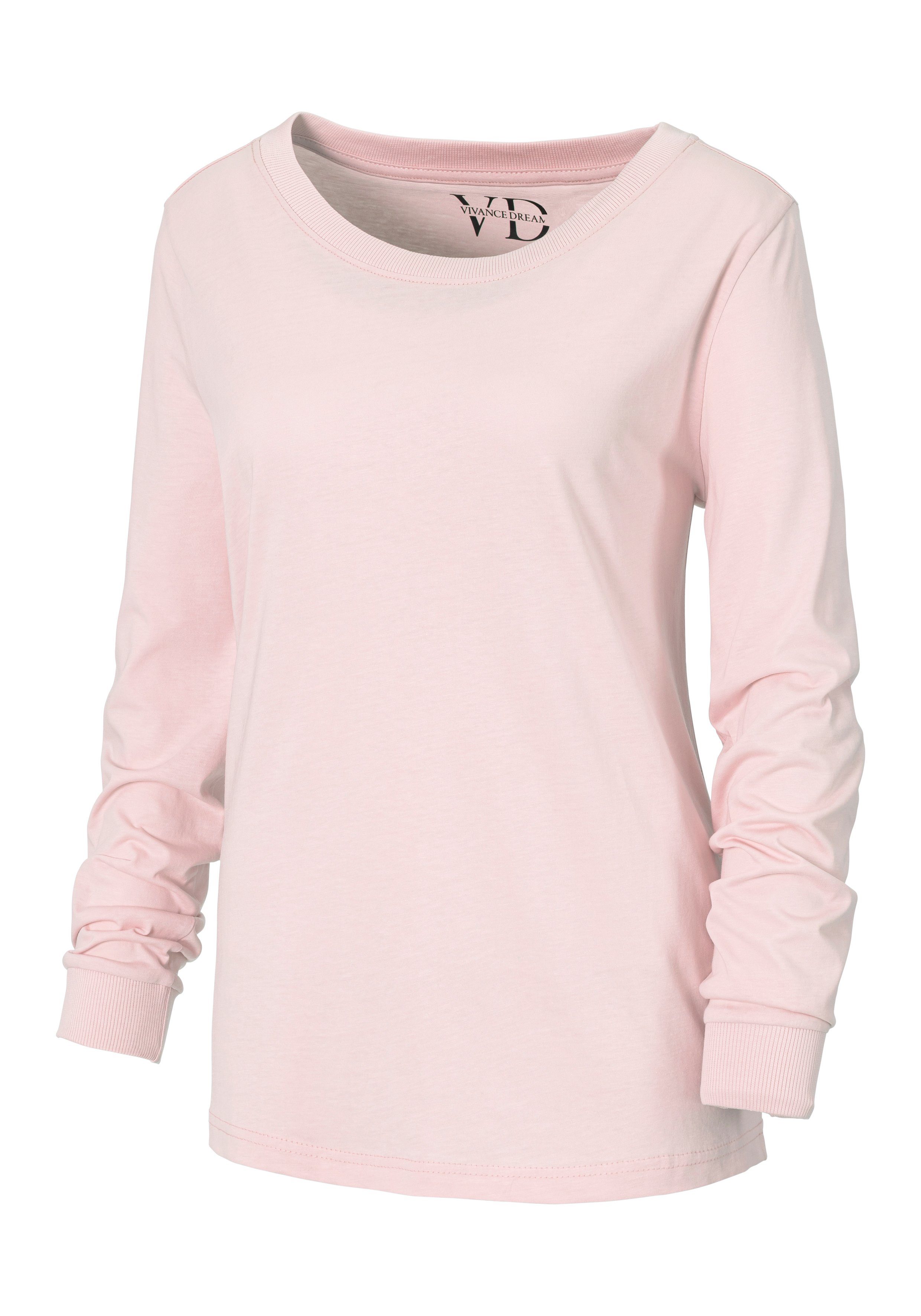 Vivance Dreams by Lascana Pyjamaoberteil mit Rippbündchen