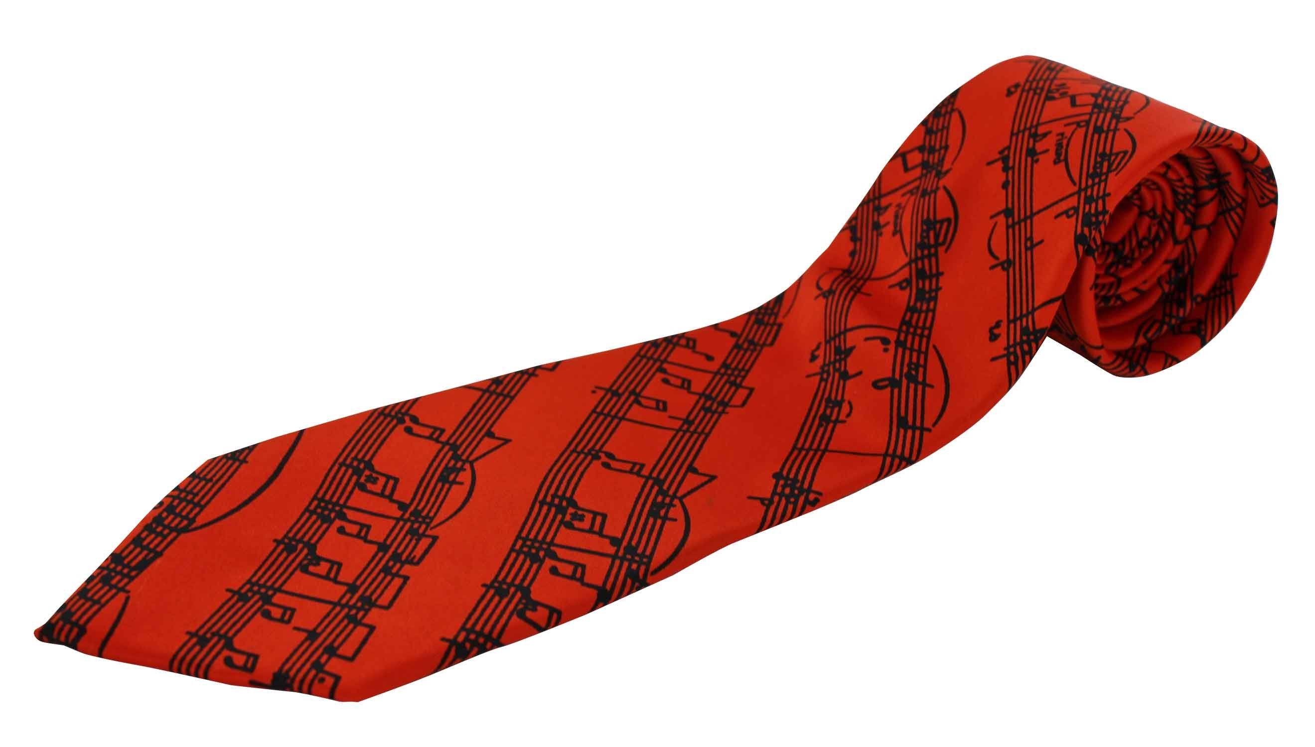 mugesh Krawatte Notenlinien Musiker orange Krawatte für