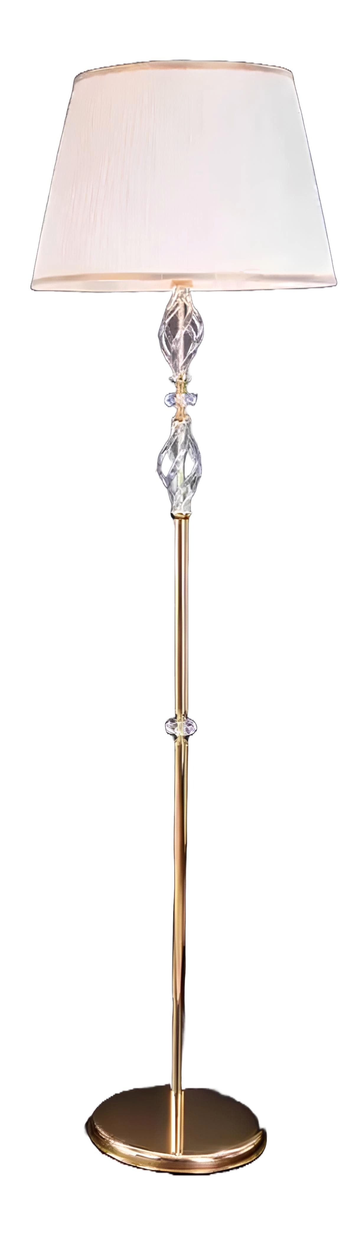 Xlmoebel Stehlampe Elegante Stehlampe aus weißem Kristall mit funkelnden Elementen, Hergestellt in Italy