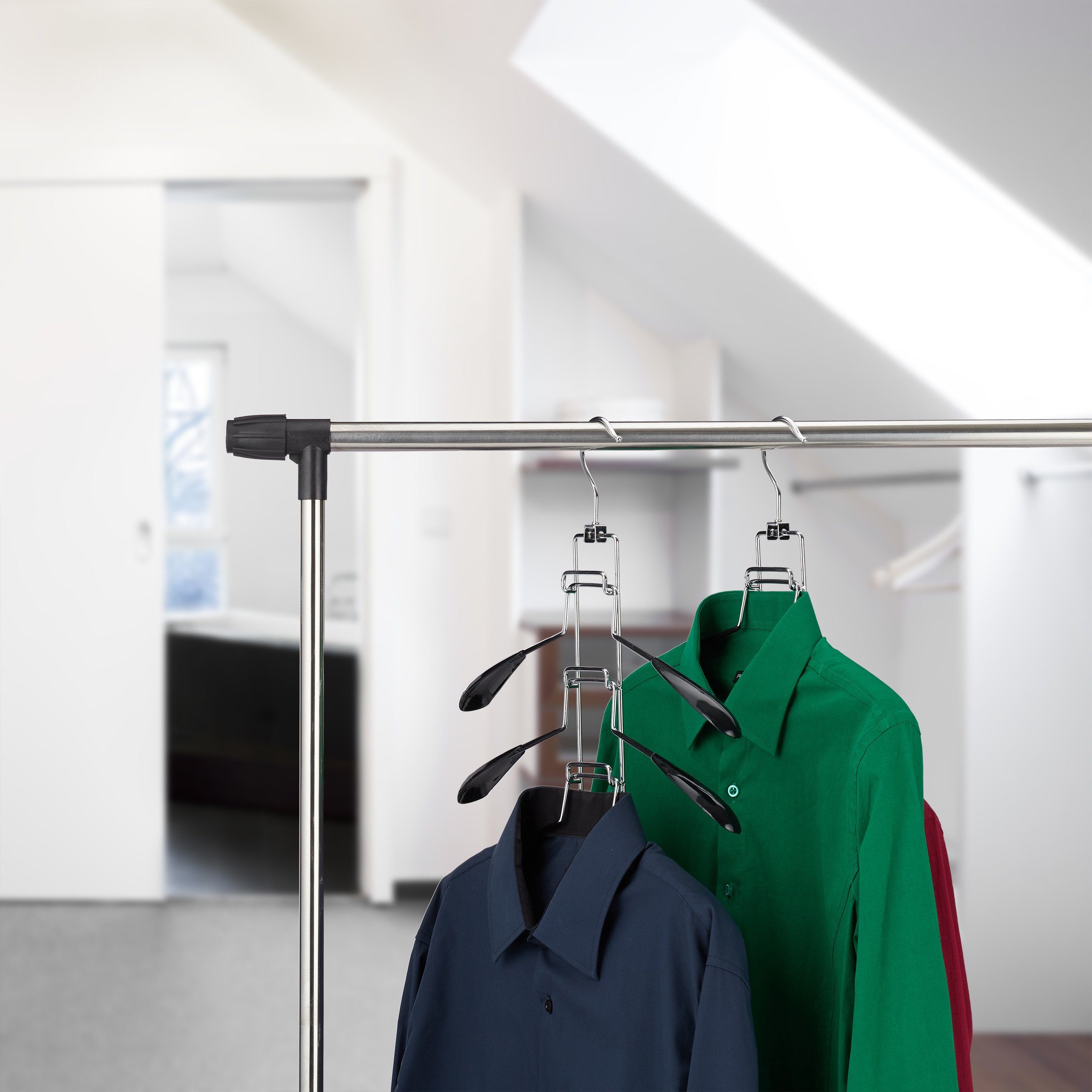 relaxdays Mehrfach-Kleiderbügel Mehrlagiger Kleiderbügel im 3er Set günstig online kaufen