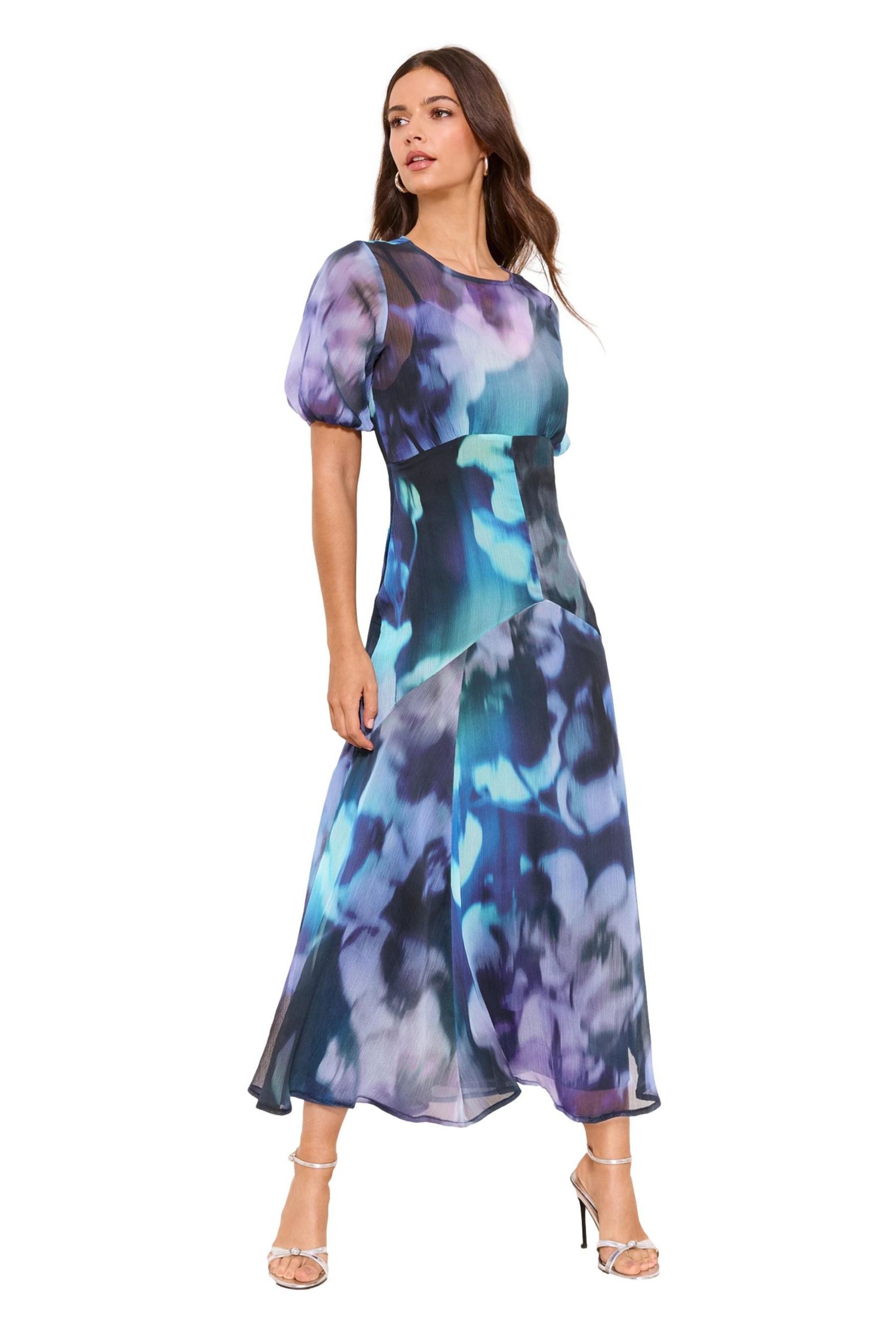 LIPSY Midikleid Lipsy Midikleid mit Blumen-Print und Mesh, Regular (1-tlg)
