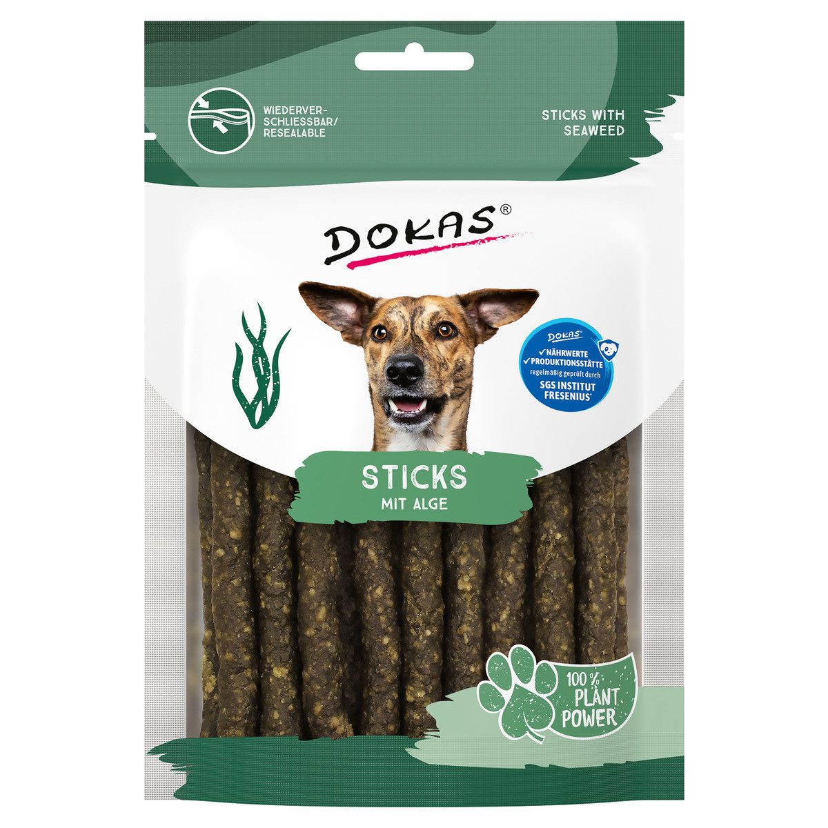 Dokas Sticks mit Alge 105 g, Trockenfutter für: Hund