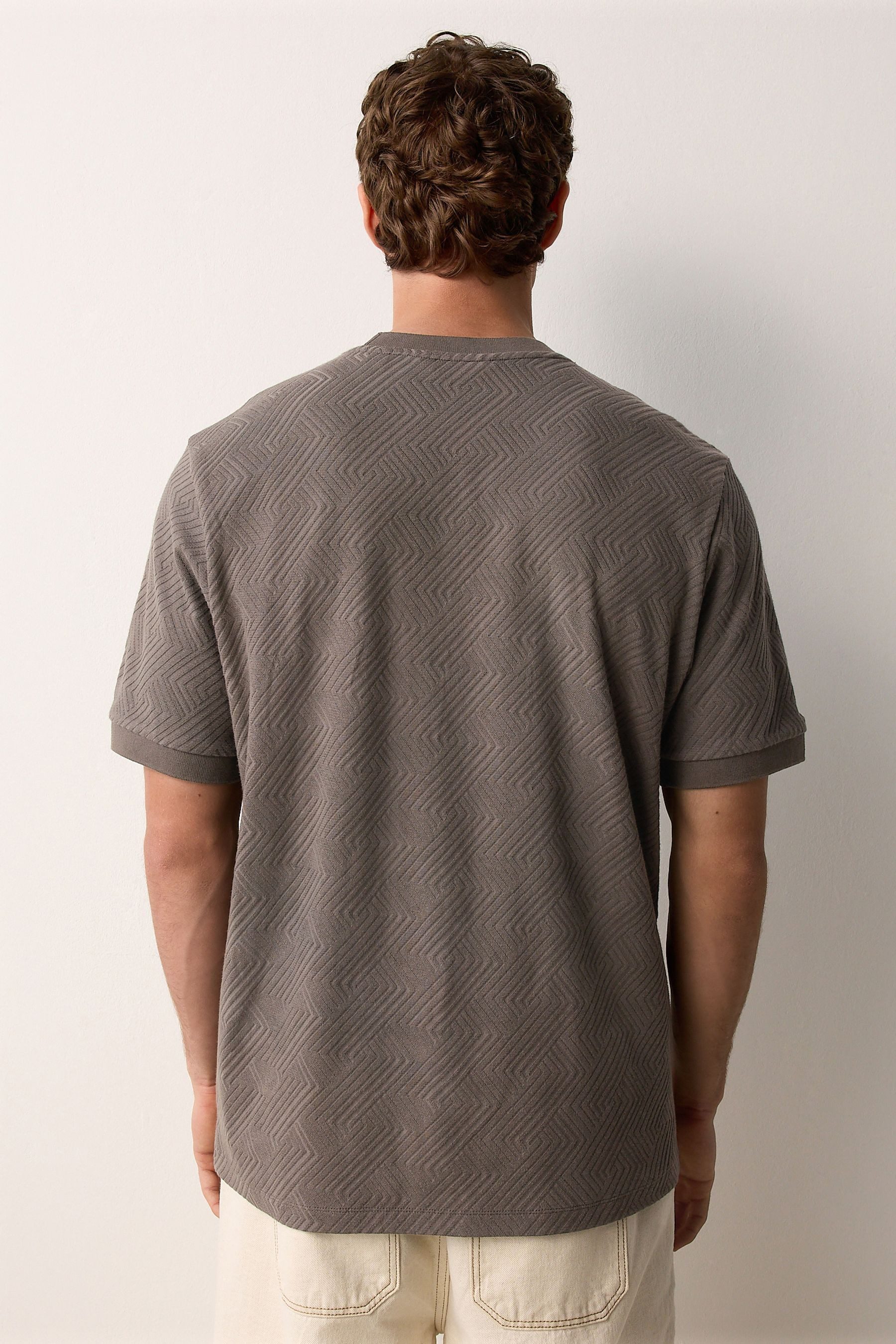 Next T-Shirt Elegantes strukturiertes Slim Fit günstig online kaufen