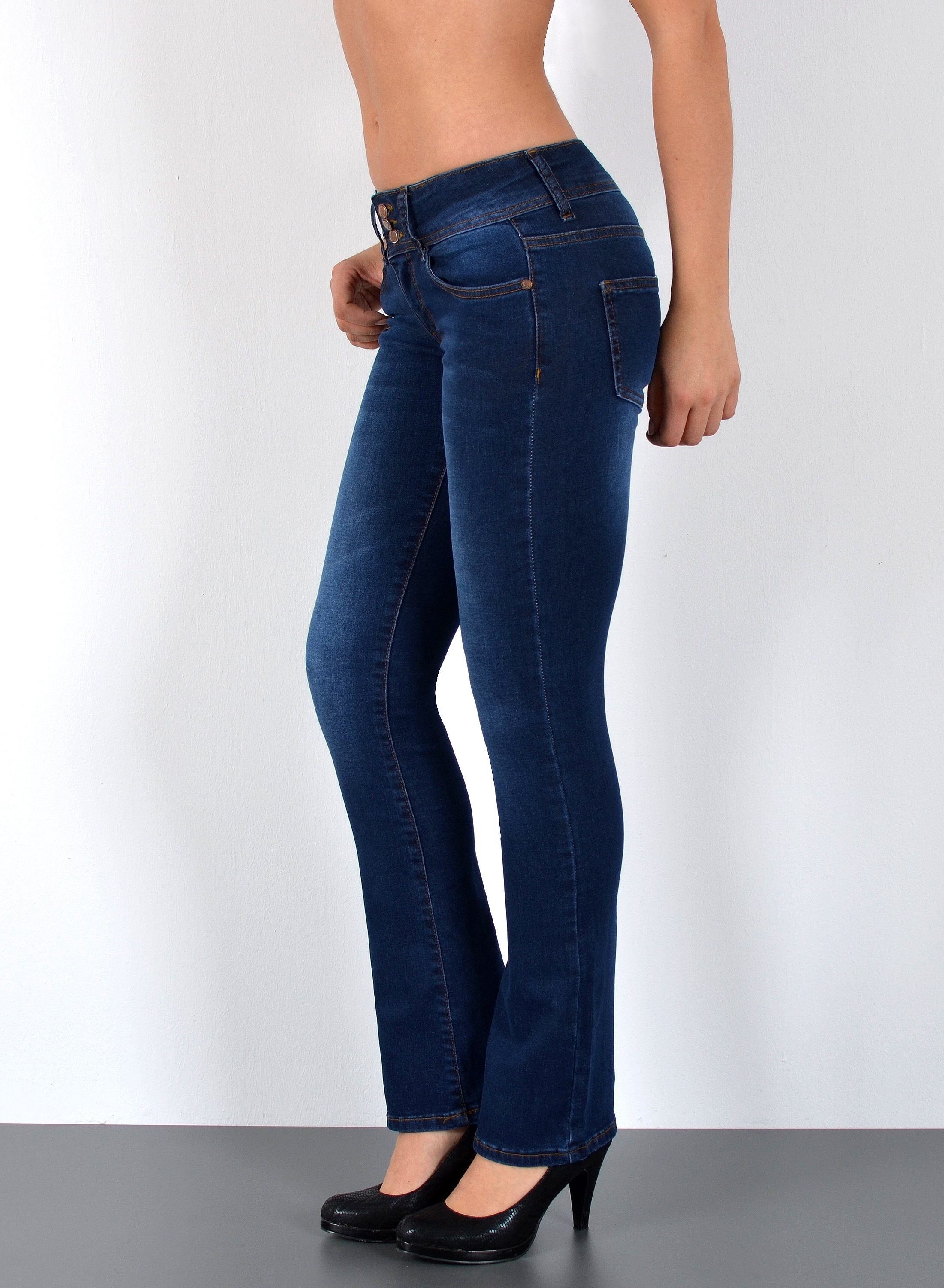 ESRA Bootcut-Jeans Damen Flared Jeans Bootcut Damen Jeanshose Schlaghose Sc günstig online kaufen