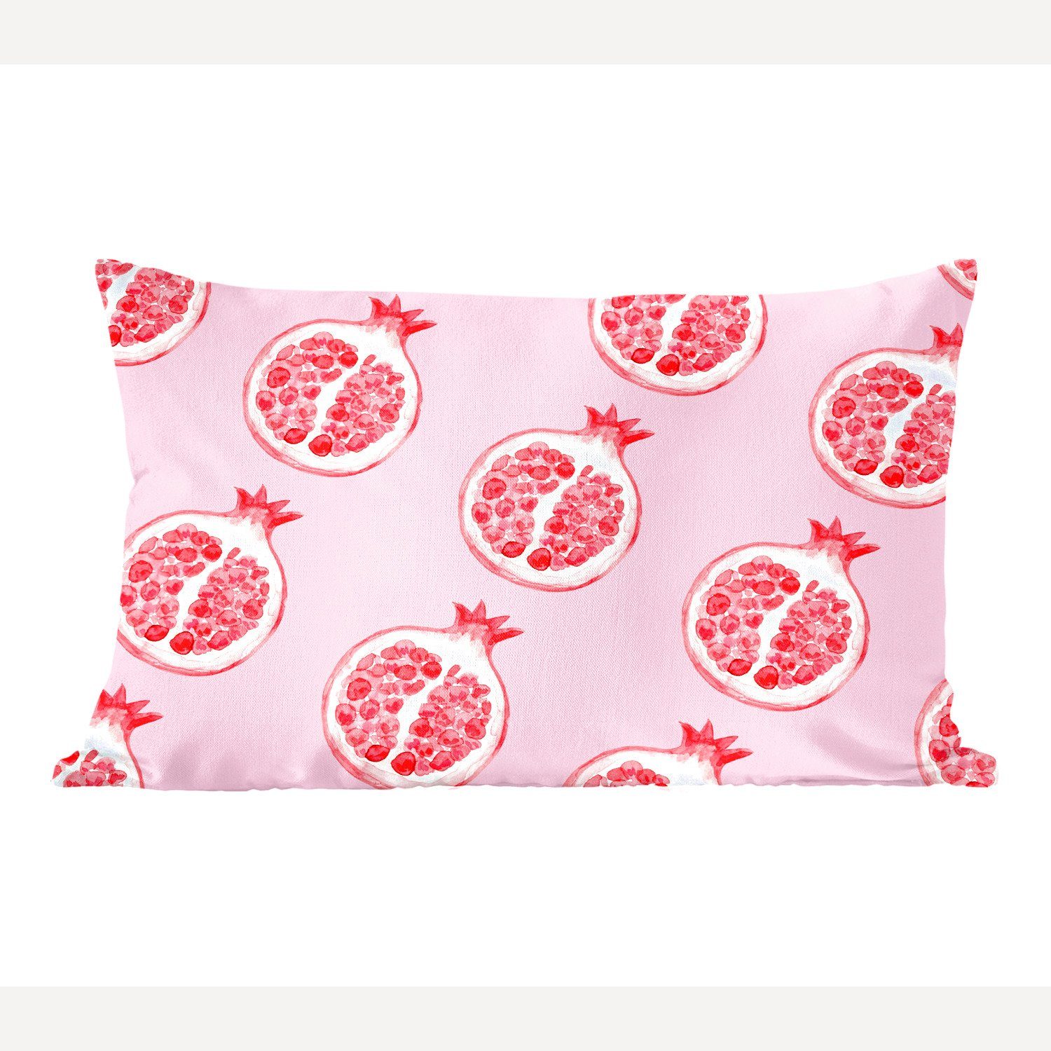 MuchoWow Dekokissen Obst - Rosa - Muster, Wohzimmer Dekoration, Zierkissen, Dekokissen mit Füllung, Schlafzimmer