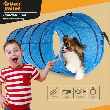 all Pets United Agility-Tunnel Hundetunnel Spieltunnel, inkl. Heringe und Transporttasche Hundehöhle