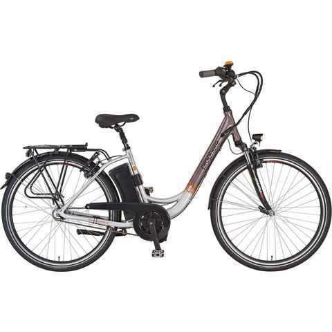 Prophete E-Bike Geniesser pro inkl. Seitentasche, 7 Gang Shimano Nexus Schaltwerk, Nabenschaltung, Mittelmotor, 374 Wh Akku, (Set, mit Seitentasche)