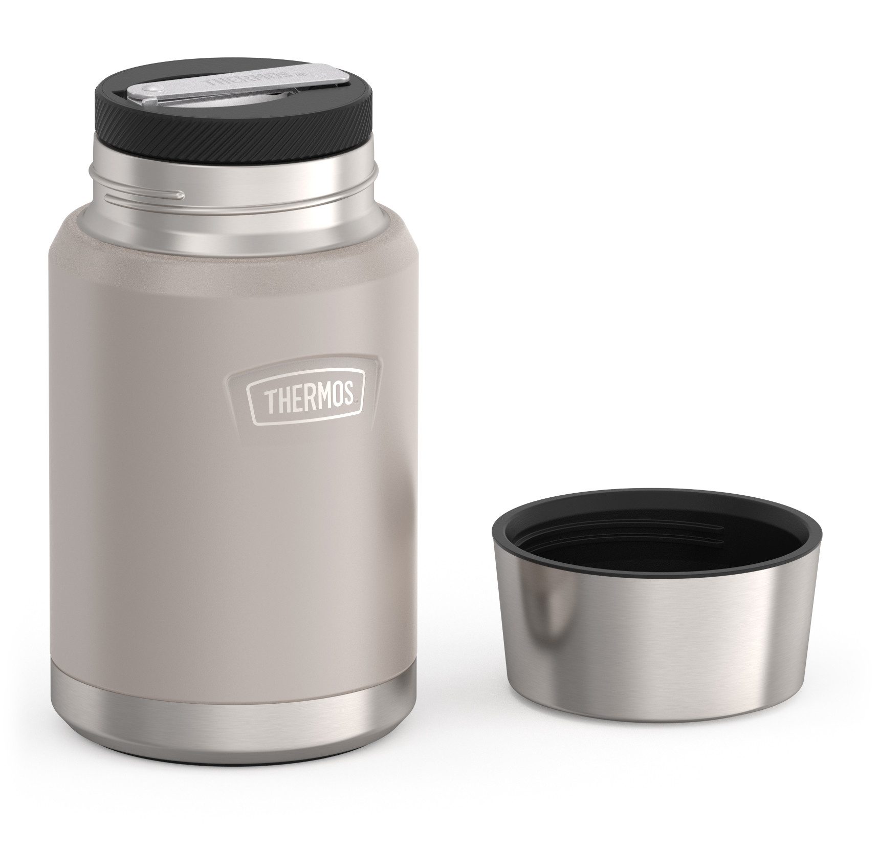 THERMOS Thermobehälter ICON FOOD JAR, Thermobehälter für Essen, spülmaschinenfest, Edelstahl, Kunststoff, Silikon, (1-tlg), 0,71l, 10h heiß & 24h kalt, dicht & auslaufsicher, mit Löffel