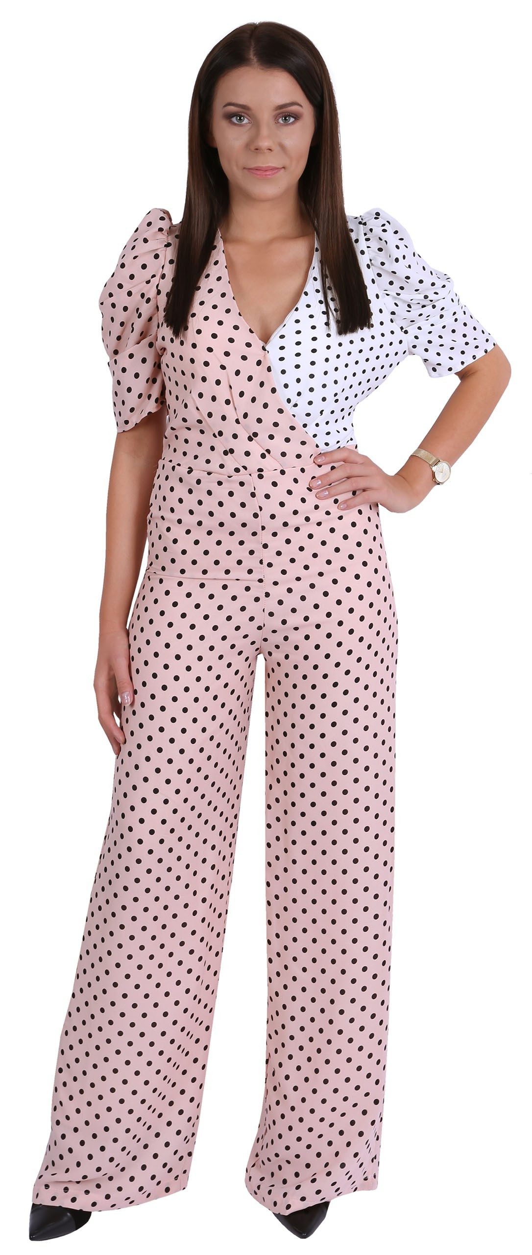 Sarcia.eu Overall Rosa-weißer Overall getupft Hosenanzug für Damen L günstig online kaufen