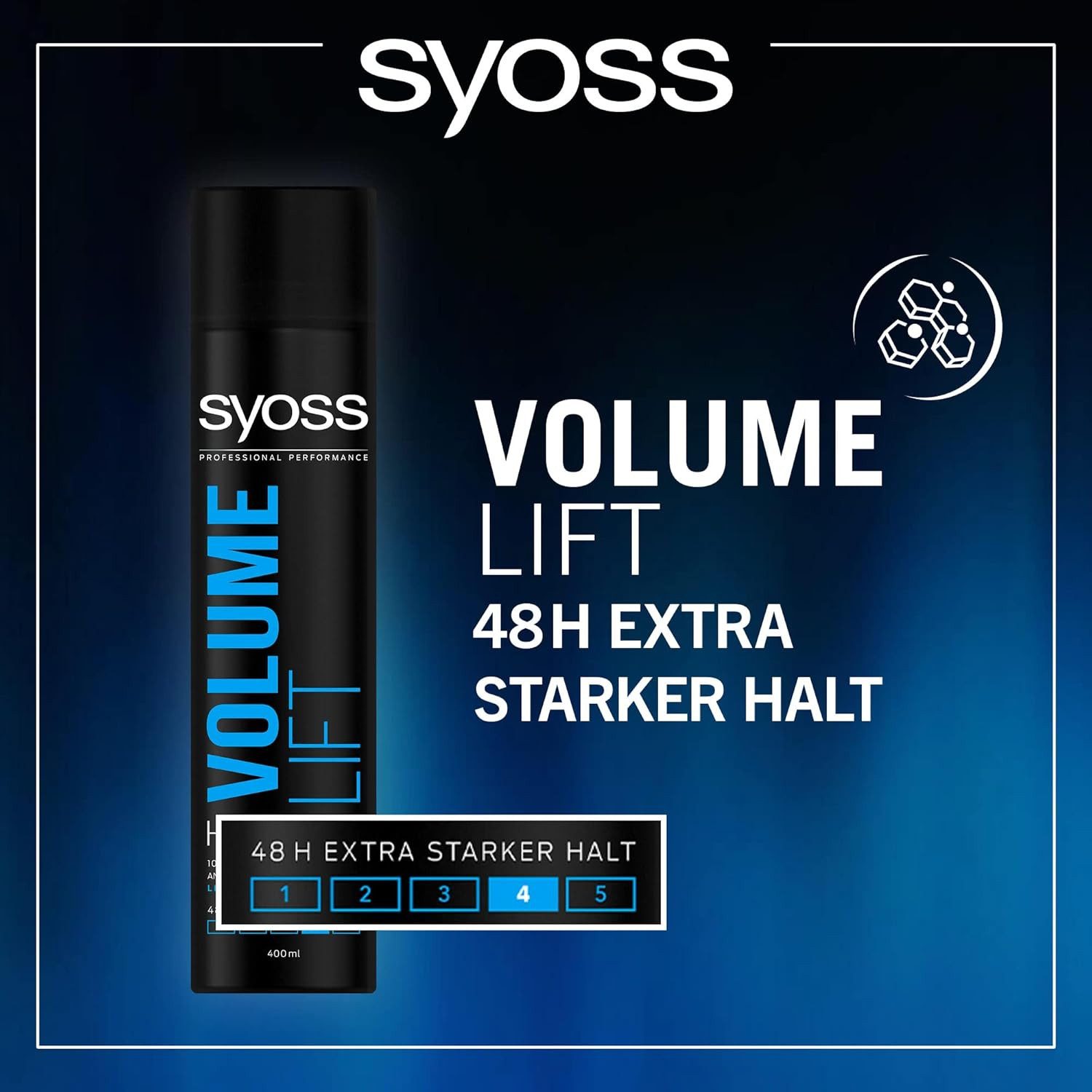 Syoss Haarspray Haarspray Volume Lift 6er Pack (6x 400 ml) Haltegrad 4, 6-tlg., Volumen Spray für 48 h Styling-Kontrolle, ohne zu beschweren
