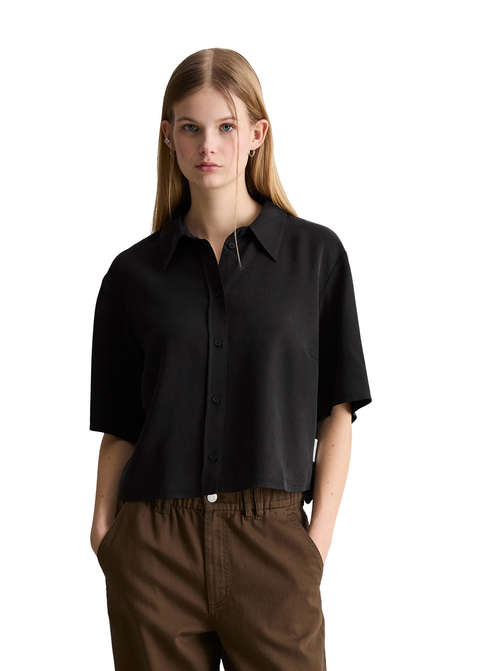 Marc O'Polo DENIM Kurzarmbluse Croped, relaxed fit günstig online kaufen