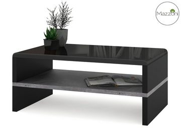 Mazzoni Couchtisch Design Tisch Rock Schwarz Hochglanz / Beton Wohnzimmertisch 100x60x43