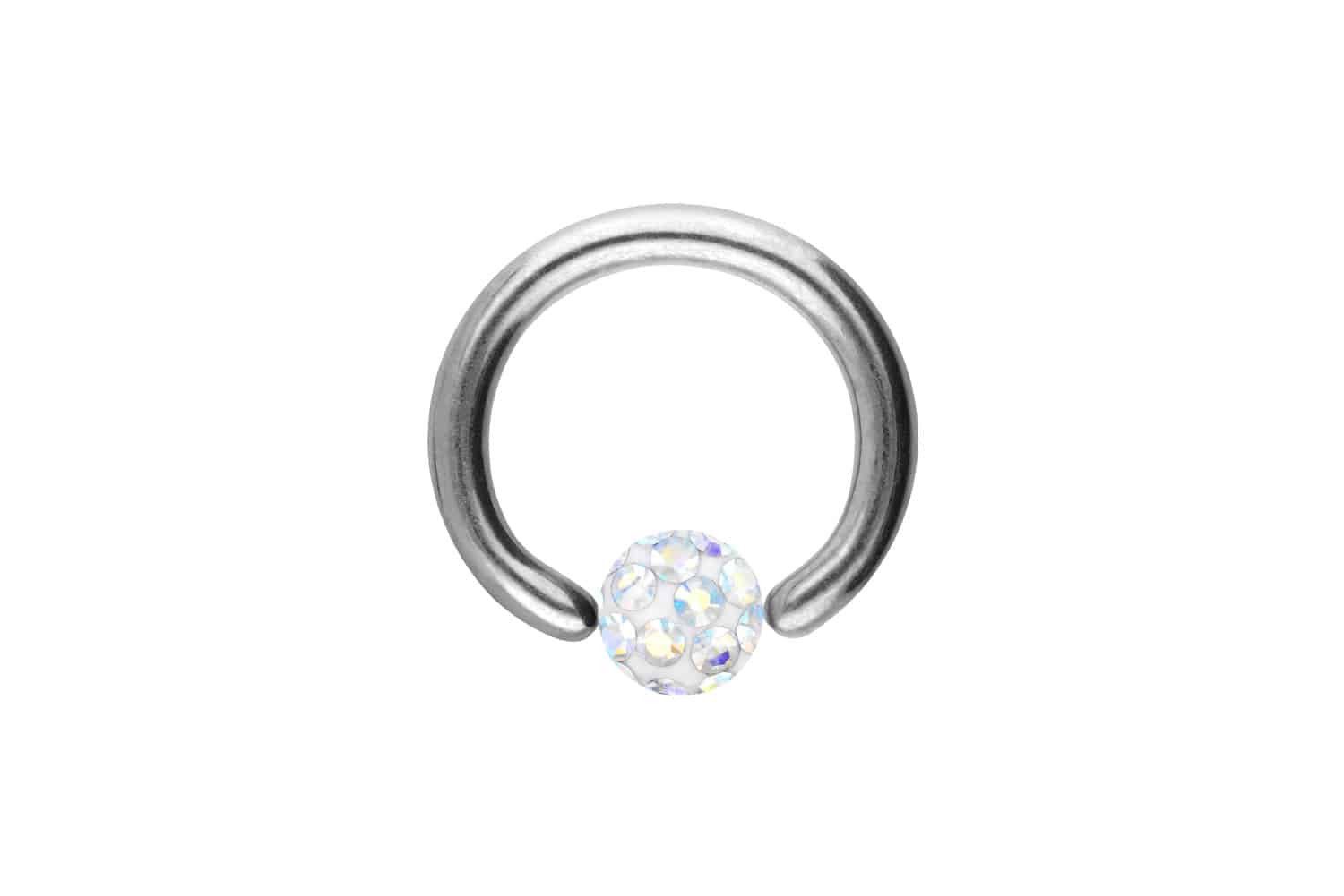 PIERCINGLINE Nasenpiercing Chirurgenstahl Klemmkugelring EPOXY-KUGEL (Klemm-Ringe, 1-tlg)