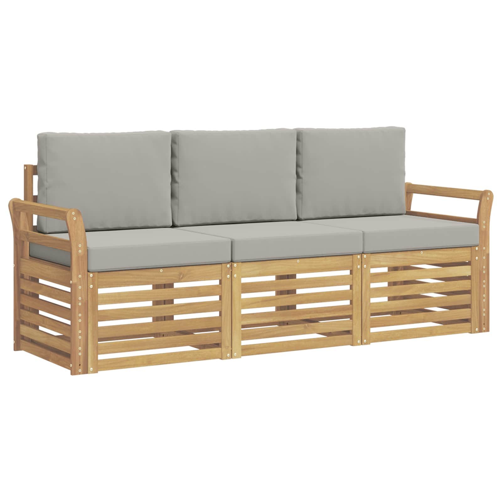 vidaXL Gartensofa Sofagarnituren Massivholz, 3 Teile