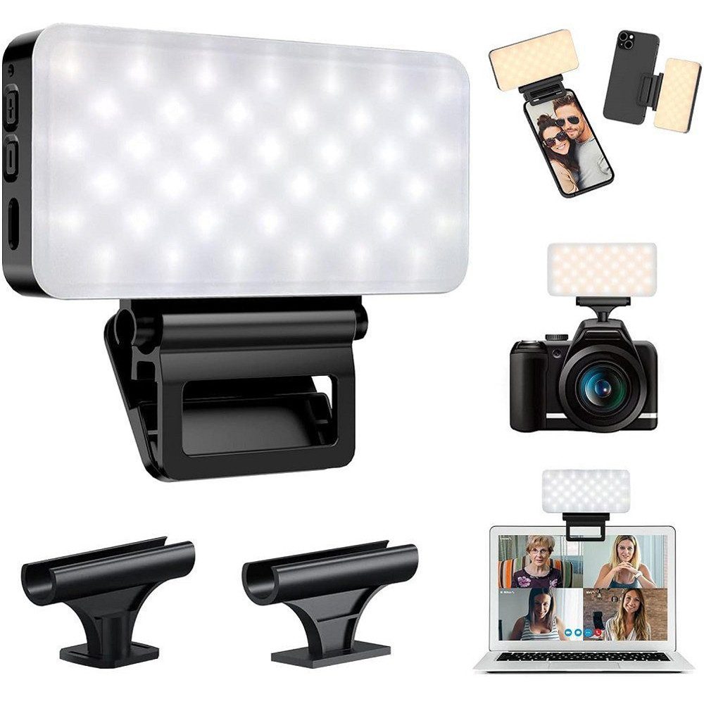 Videoleuchte LED Studiobeleuchtung Studioblitze Fülllicht mit 3 Clips 2600-6000K