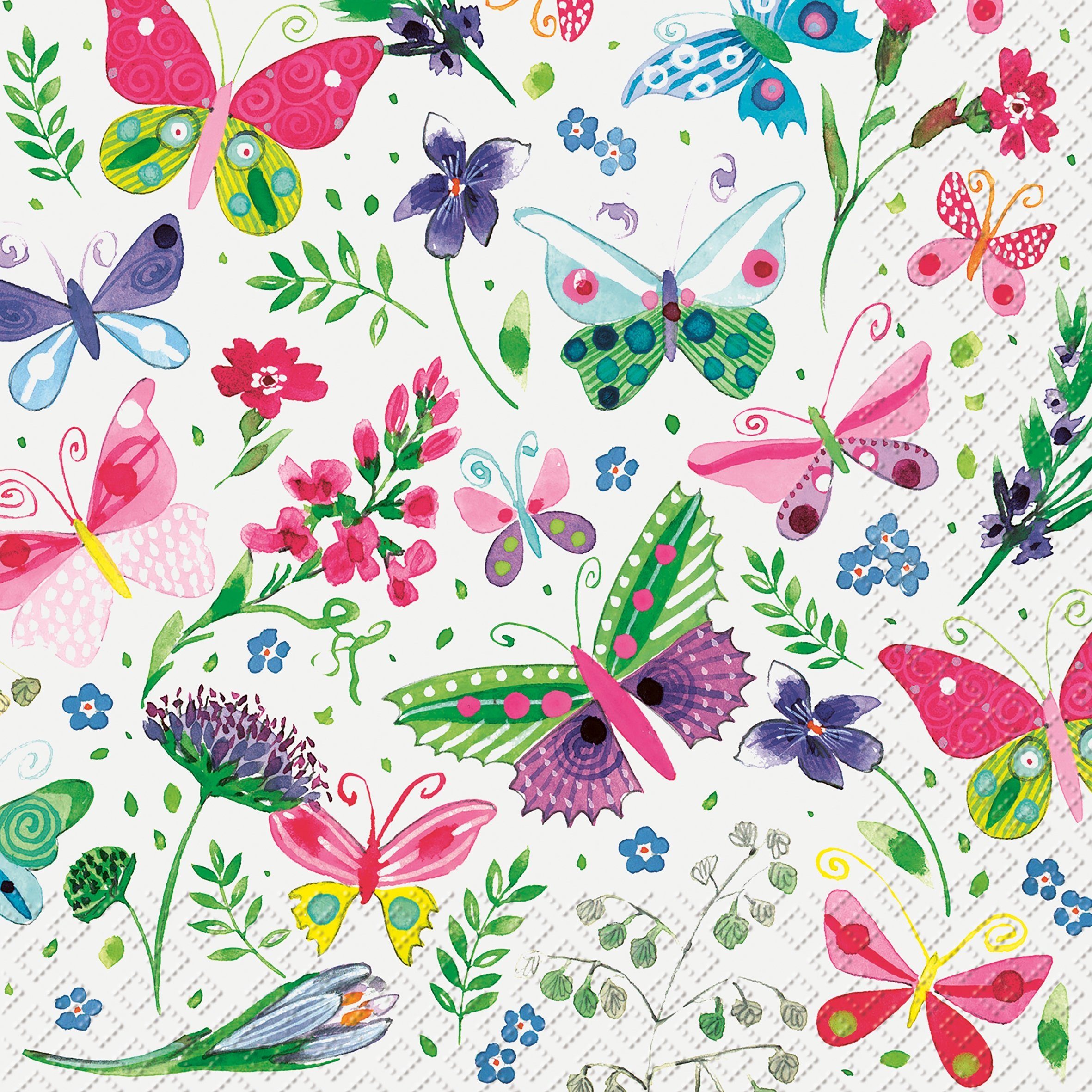 stewo Papierserviette My Butterflies, (20 St), 33 cm x 33 cm