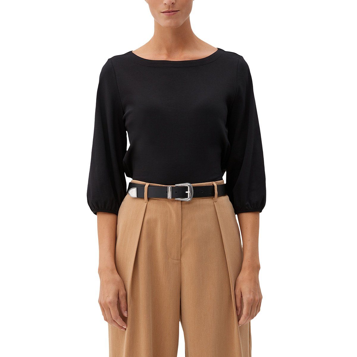 s.Oliver Ledergürtel Damen Gürtel Belt Frauen Ledergürtel schwarz 2120584-9 günstig online kaufen