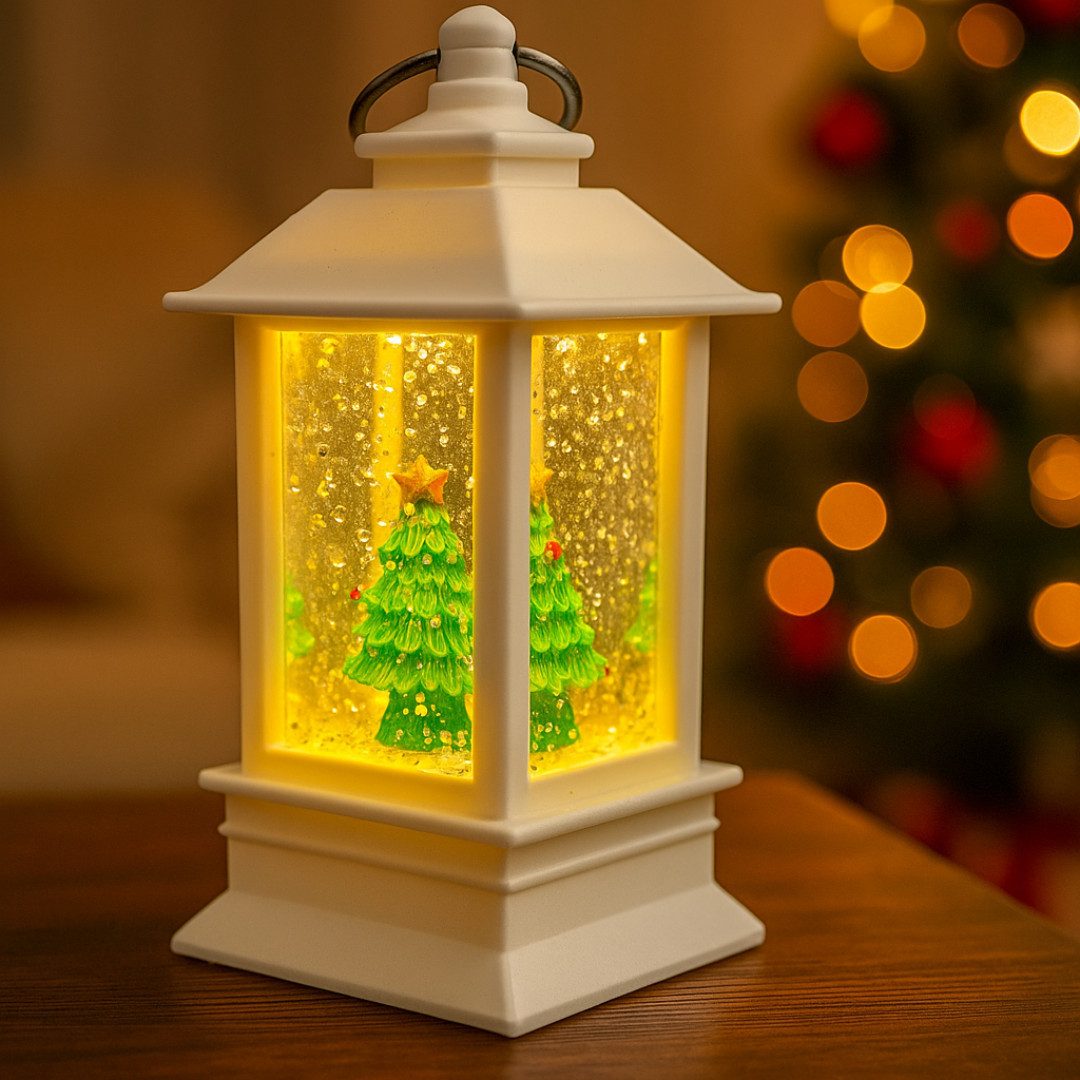 LED Laterne Schneelaterne, Schneewirbel, 9 cm H