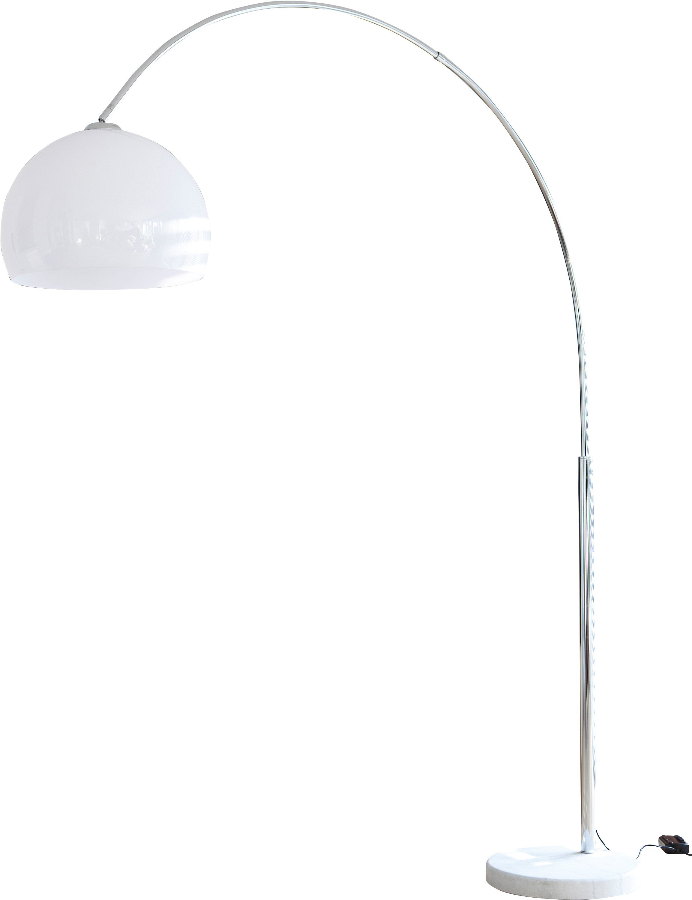 Schön SalesFever Bogenlampe Knud, Dimmer, ohne mit Marmorfuß Höhenverstellbar, Leuchtmittel, Dimmschalter, echter