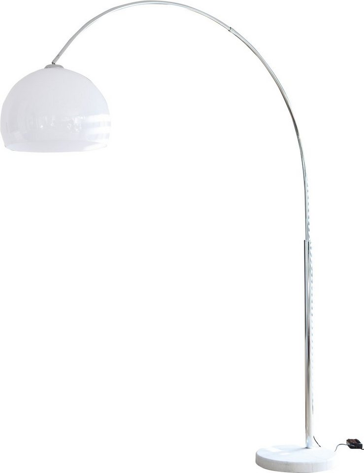 SalesFever Bogenlampe Knud, Dimmer, ohne Leuchtmittel, Höhenverstellbar,  mit Dimmschalter, echter Marmorfuß