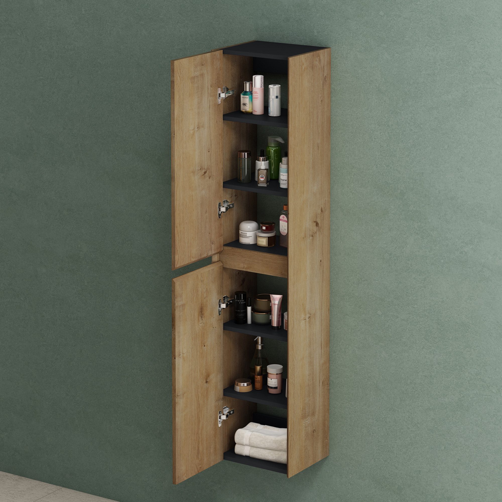 Mai & Mai Hängeschrank Seitenschrank Badezimmer Hochschrank Badmöbel Badschrank Rimo – Bild 4 von 5