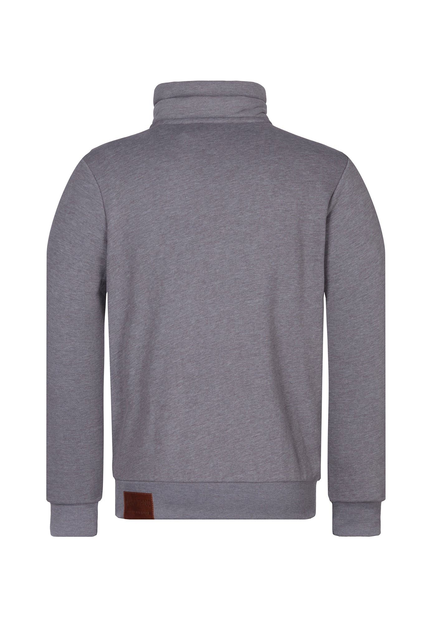 naketano Sweatjacke Herren hoher Stehkragen, Reißverschluss, Eingrifftaschen, meliert Rippbündchen, Kordelzug, Logo-Patch, Regular Fit, casual, Streetwear
