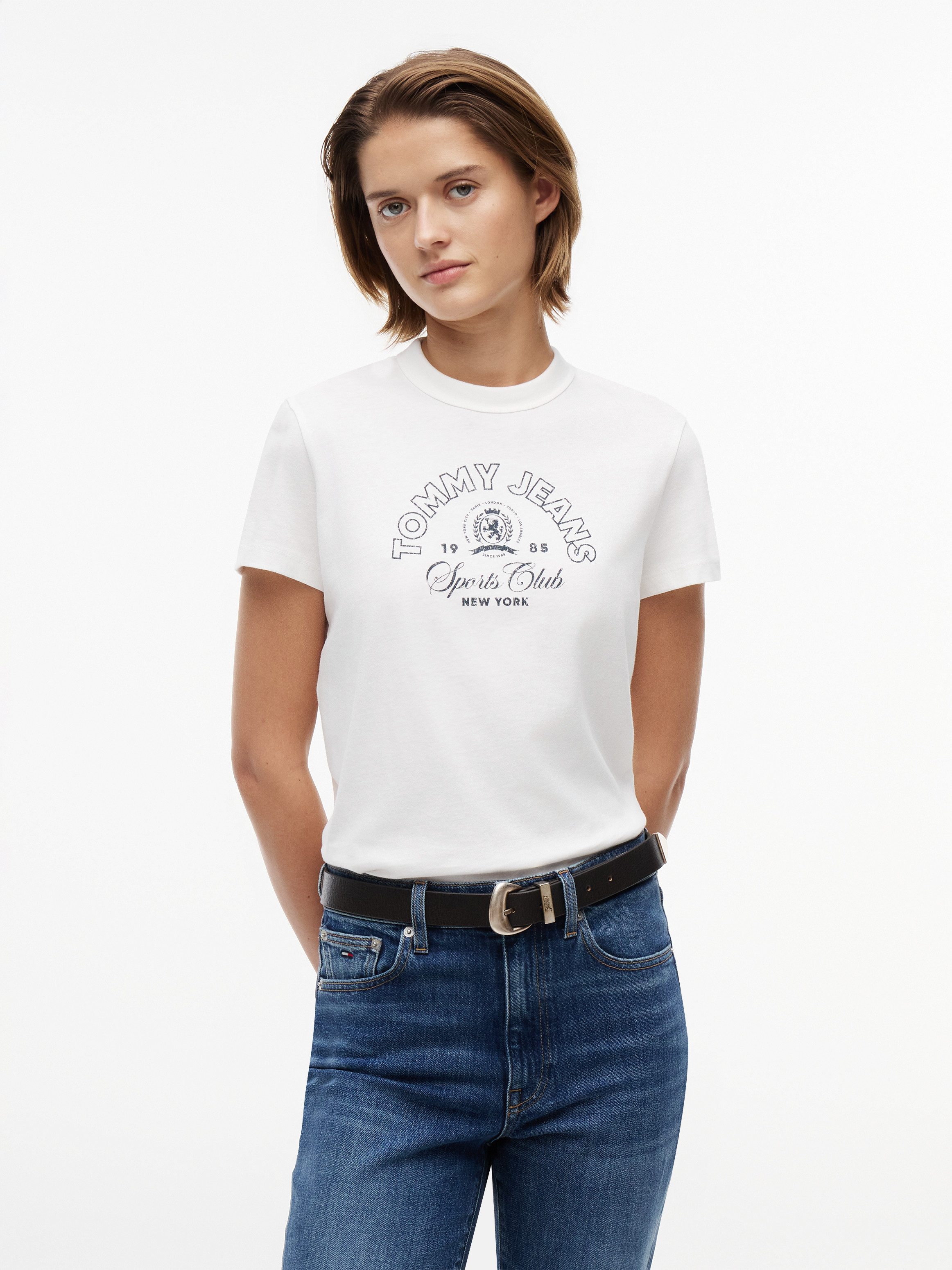 Tommy Jeans Kurzarmshirt TJW REG HERITAGE LOGO SS TEE Baumwolle, regular fit