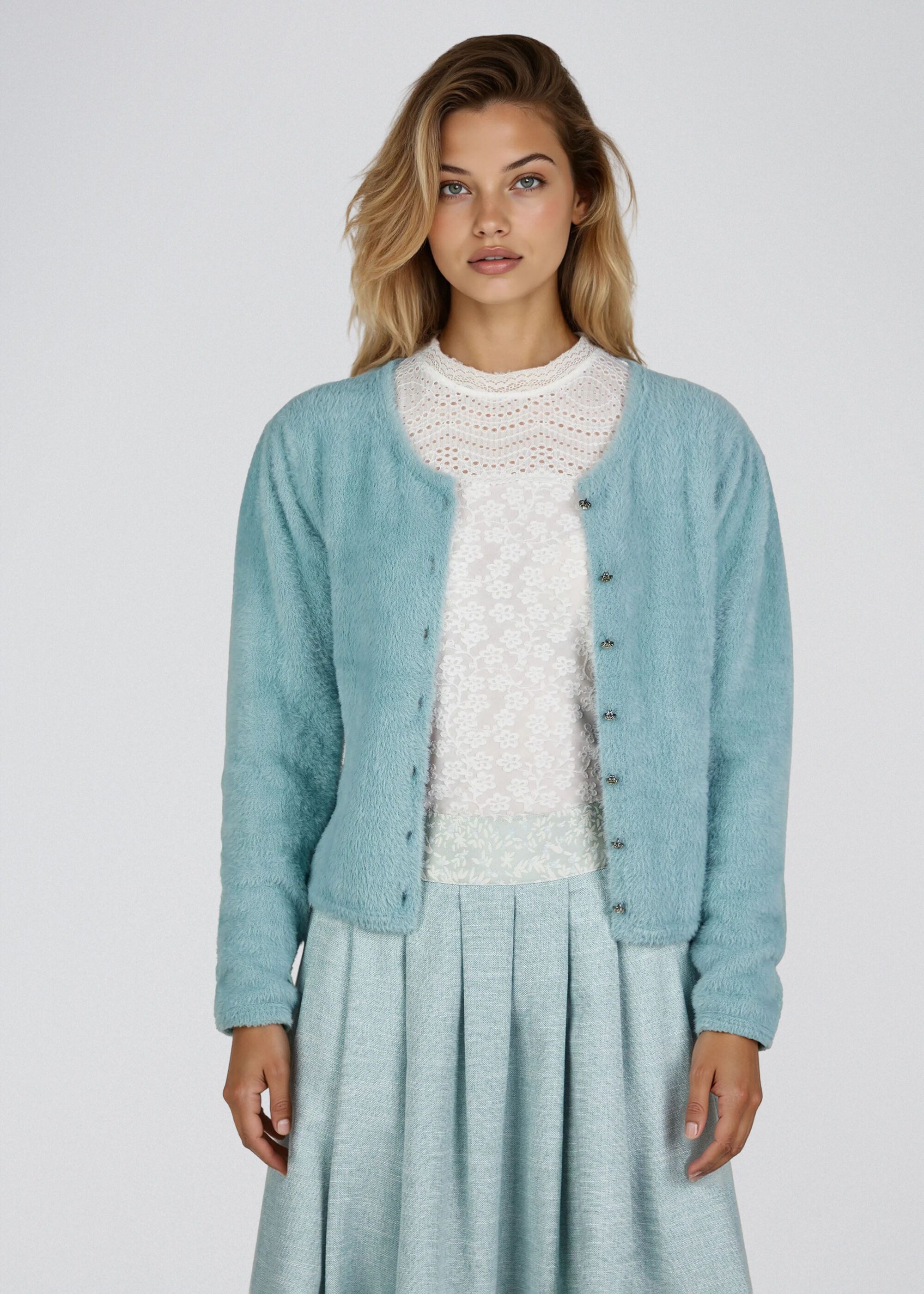 Spieth & Wensky Trachtenstrickjacke Hulla (1-tlg) Glitzerknöpfe, weicher Stoff