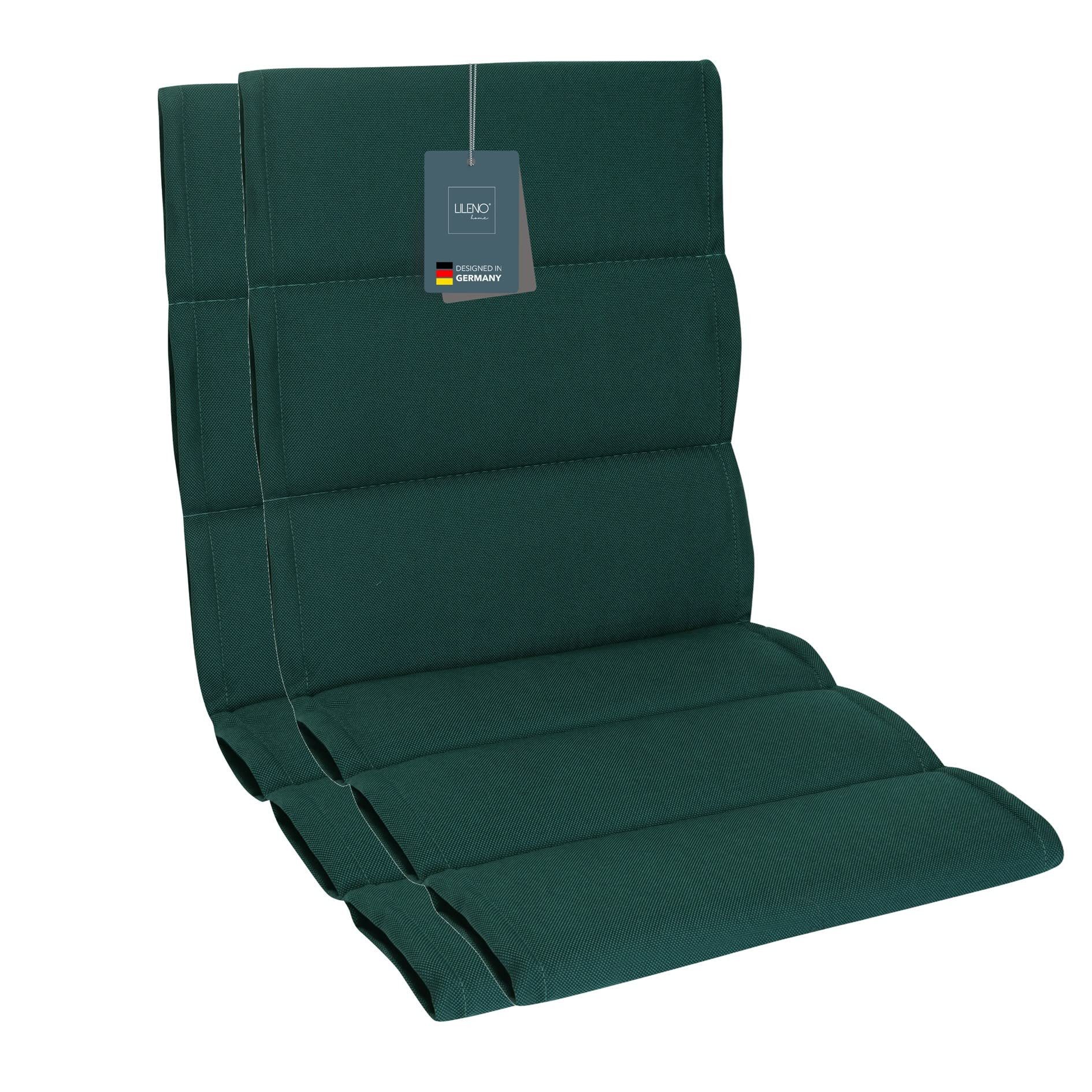 LILENO HOME Polsterauflage Niedriglehner, bequeme Sitzauflage für Gartenmöbel, Stuhlkissen, (2 St., 2er Set), 2er Set Gartenstuhl Подушечки Petrol Sundance, wasserfeste Sitzpolster