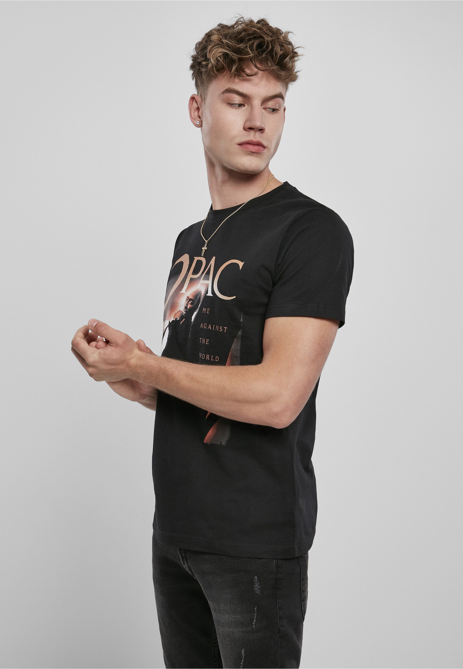 Merchcode T-Shirt Merchcode Herren Tupac Me Against The World Cover Tee (1-tlg) – Bild 4 von 5