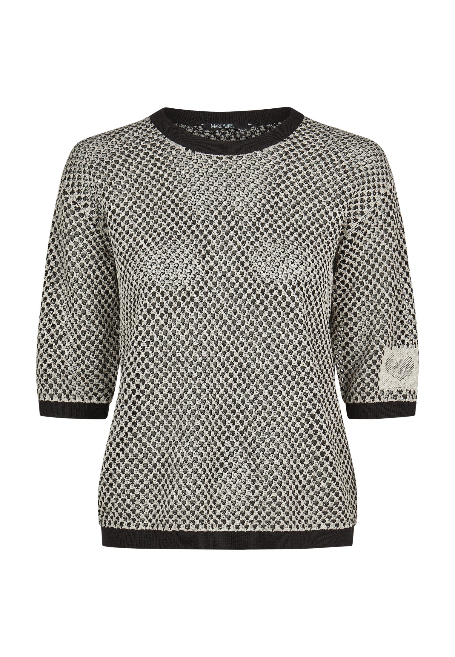 MARC AUREL Strickpullover Zweifarbiger Pullover in Netzstrukt