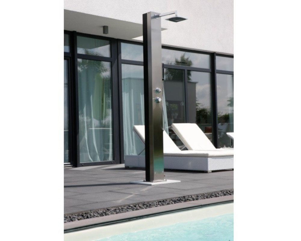 Solardusche Solar Dusche TRINIDAD von Ideal Eichenwald mit Edelstahlfront