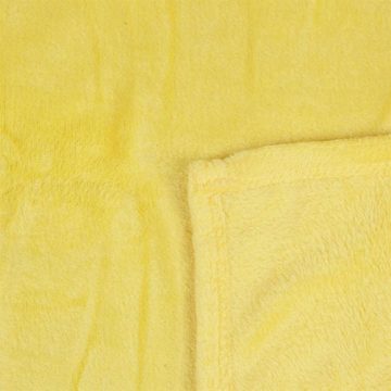 Wohndecke, Bestlivings, Kuscheldecke "Celina" - Gelb - 70x100 cm (BxL) - hochwertige Flauschige Kuschel Decke in vielen Farben und Größen
