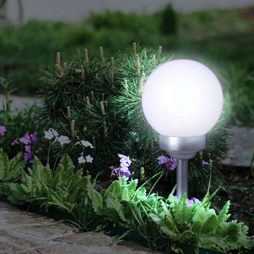 näve LED Solarleuchte Solarleuchte Garten Kugel 25cm Erdspieß Solarlampe Außen Leuchte