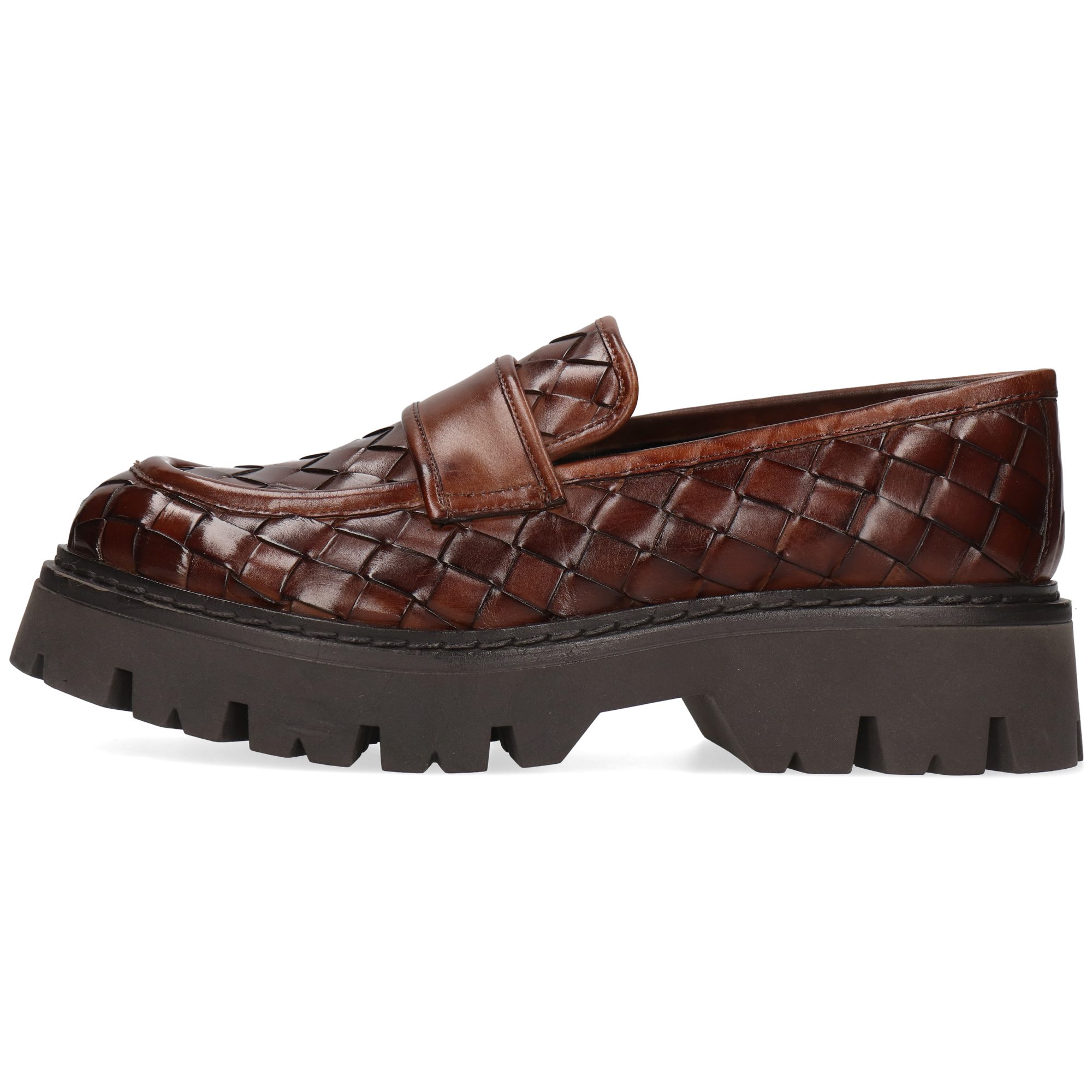Melvin & Hamilton Thelia 6 Leder-Geflochtene Schuhe für Damen Loafer Flache Absätze, Echtes Leder, Vegetabile Gerbung, Von Hand geflochten