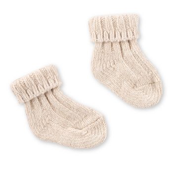 Hofbrucker seit 1948 Haussocken Baby Socken Kaschmir Set in Sand 7 - 12 Monate