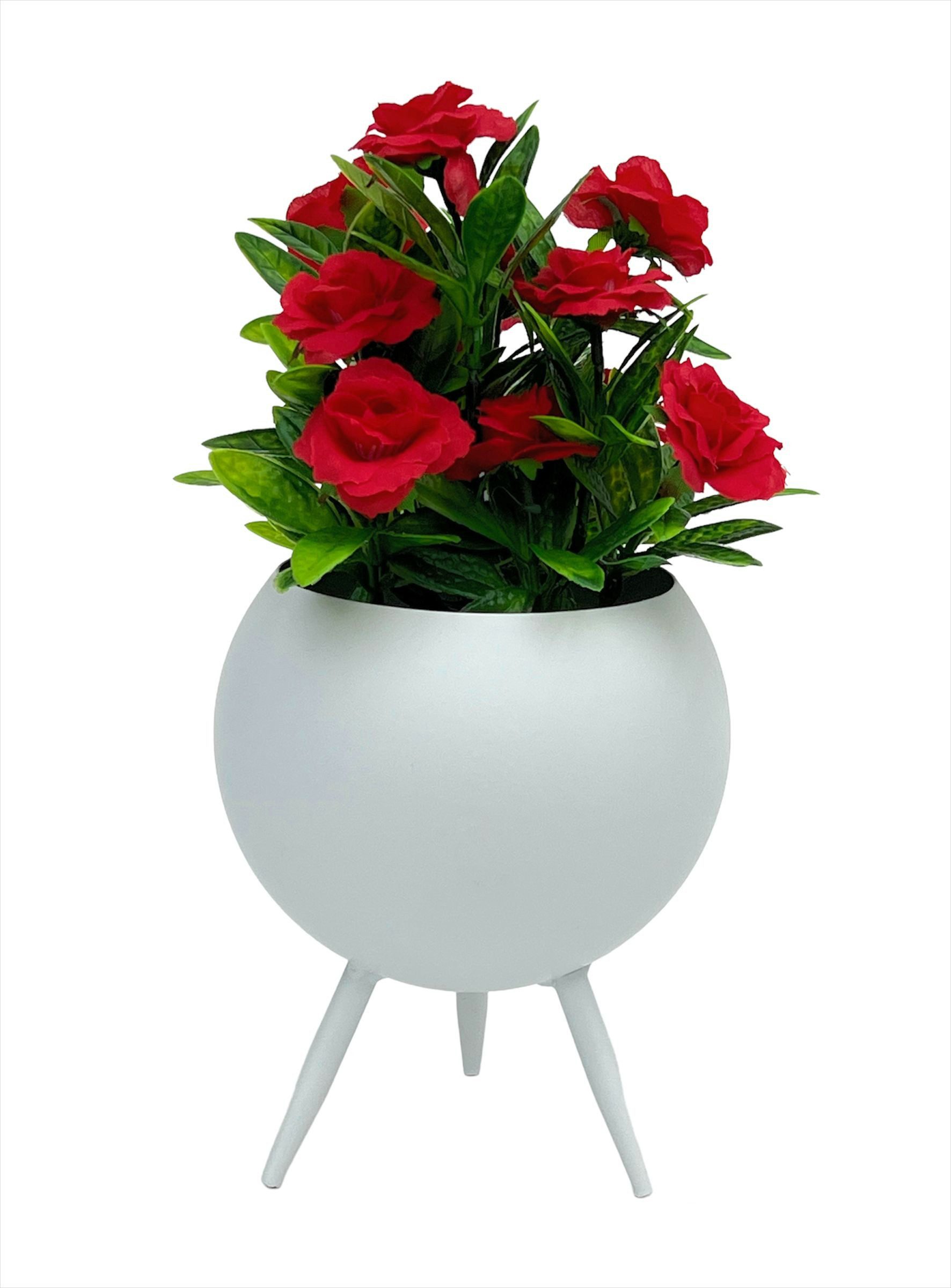 DanDiBo Blumenhocker Blumenhocker Metall mit Topf Weiß 27-19 cm Blumenständer Blumensäule – Bild 4 von 5