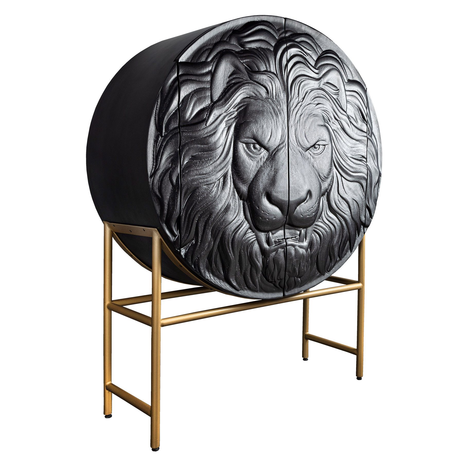riess-ambiente Highboard LION 140cm schwarz /gold günstig online kaufen