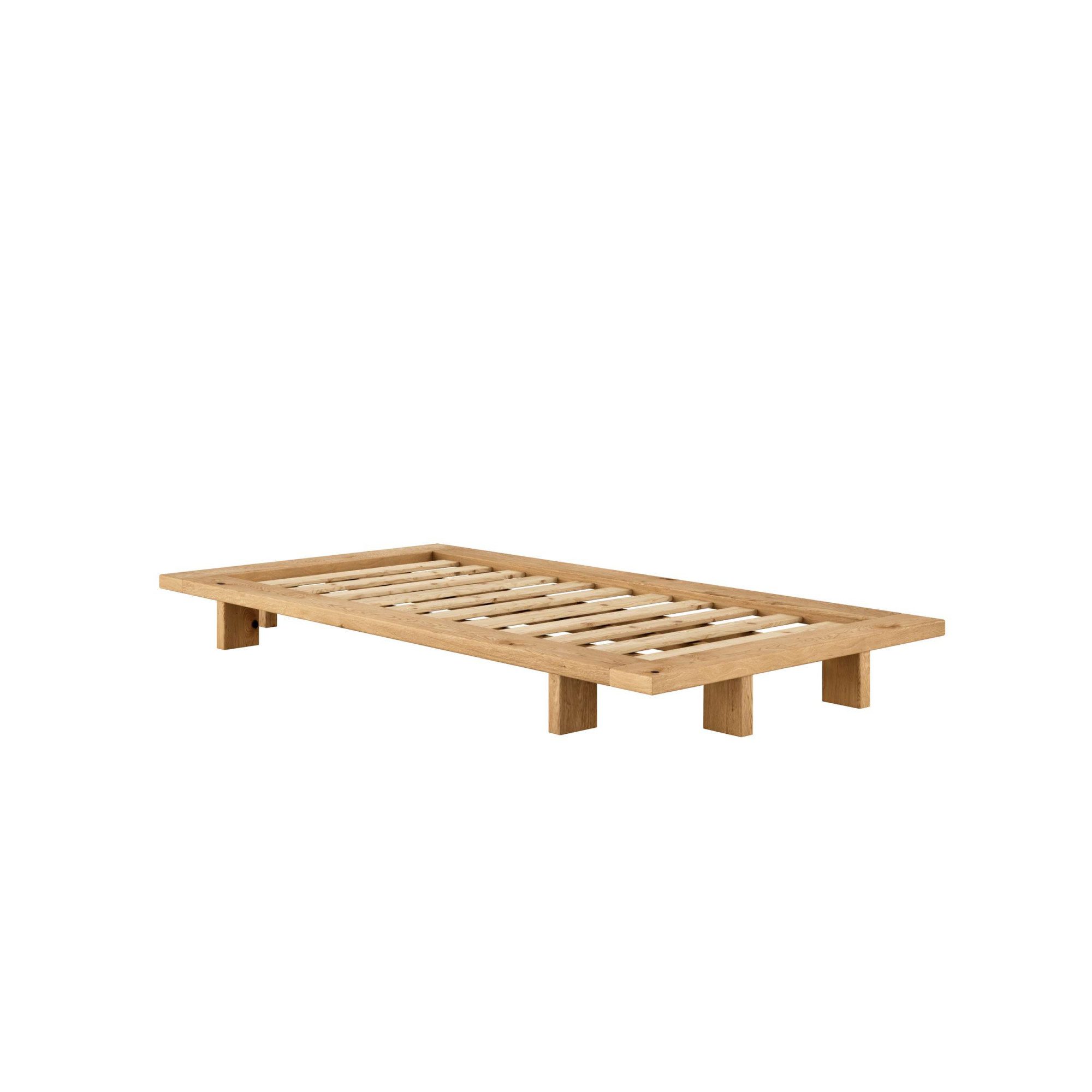 Karup Design Bettgestell JAPAN BED Futonbett aus FSC®zertifiziertem Massivholz, zeitlos, bequem (Erhältlich für Matratzen Breite 90, 120, 140, 160 oder 180 cm), Eiche, inkl. Lattenrost, ohne Matratze, Made in Europa