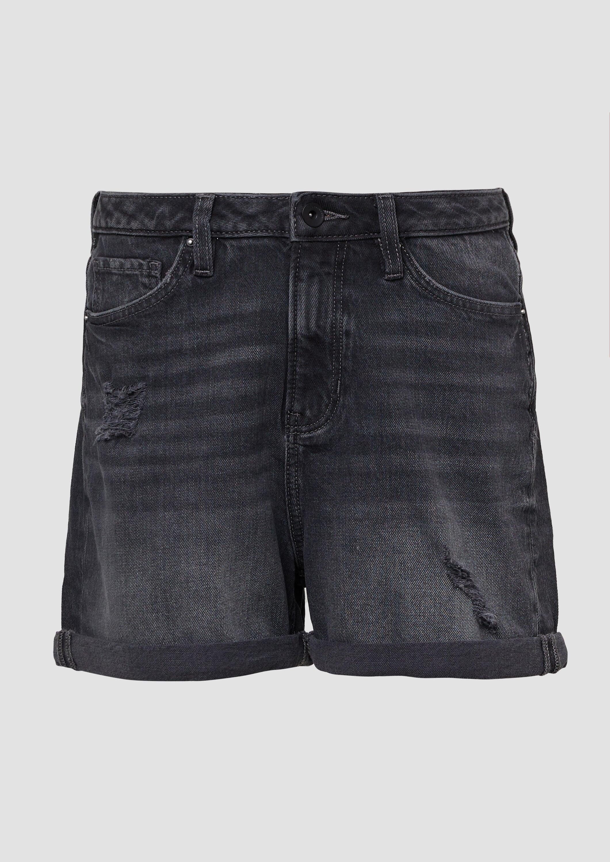 QS Jeansshorts Jeans-Hose MOM FIT Jeans Mom / Relaxed Fit / High Rise