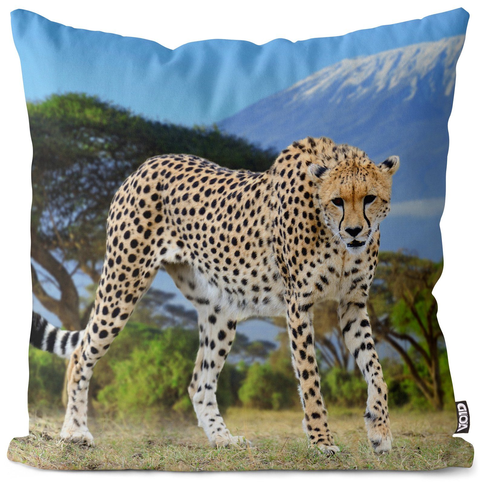 Kissenbezug, VOID (1 Stück), Gepard Tiger Safari Leopard Afrika Sofa-Kissen R Kissenbezug Indien Gepard Dschungel Afrika