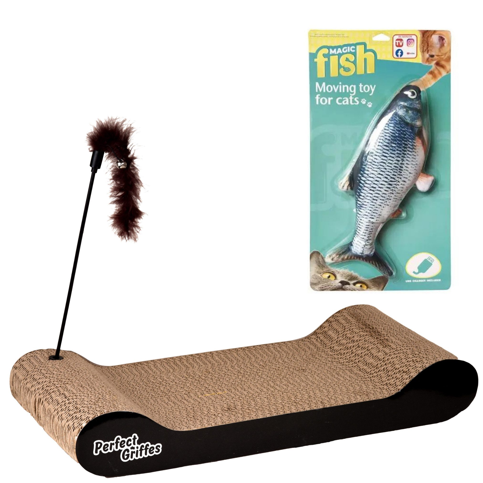 Venteo Tier-Aktivitätsspiel Magic Fish + Perfect Griffes, Katzen Fisch elek günstig online kaufen